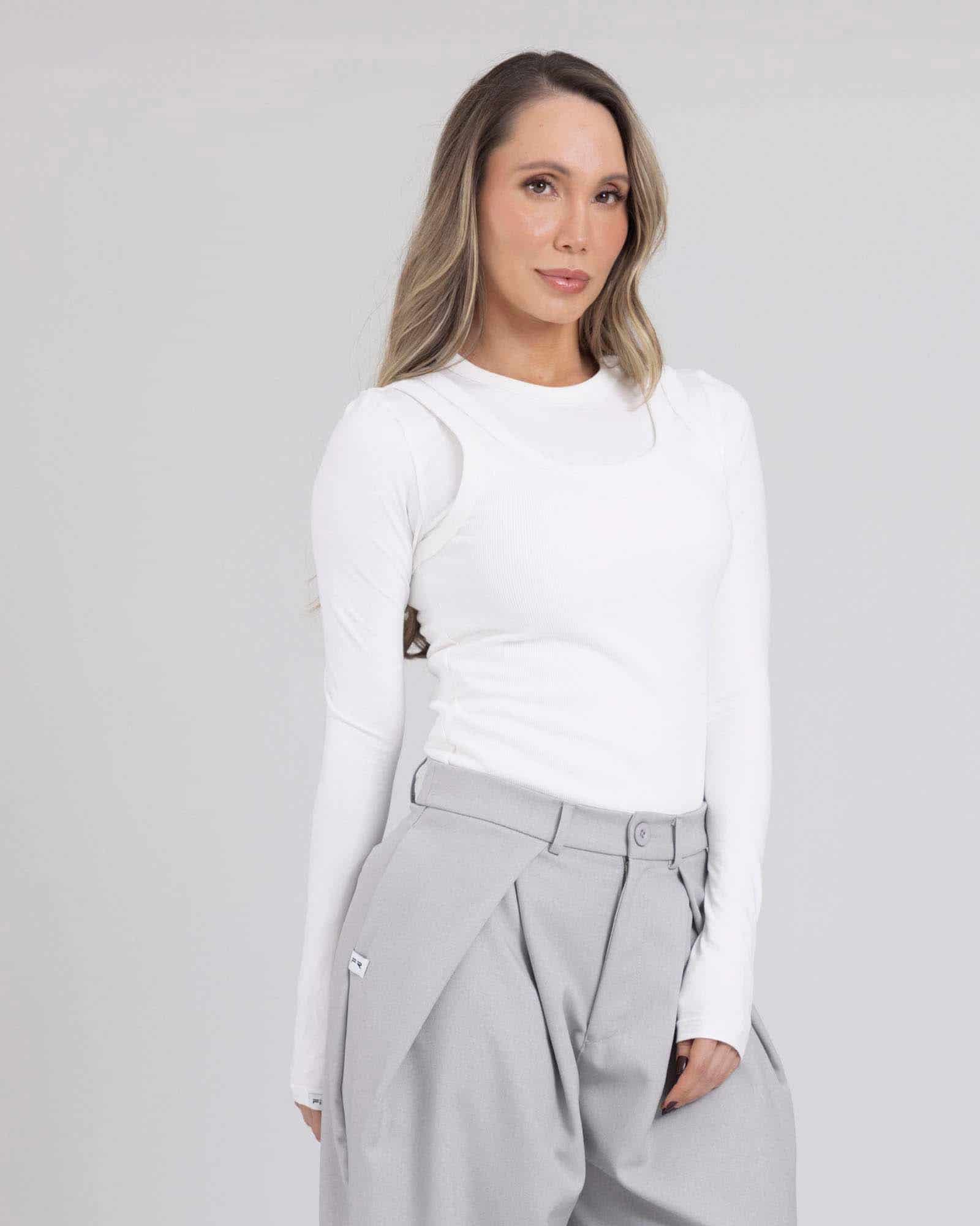 Blusa manga larga dual essence marfil flexi FIBER - miniatura 2