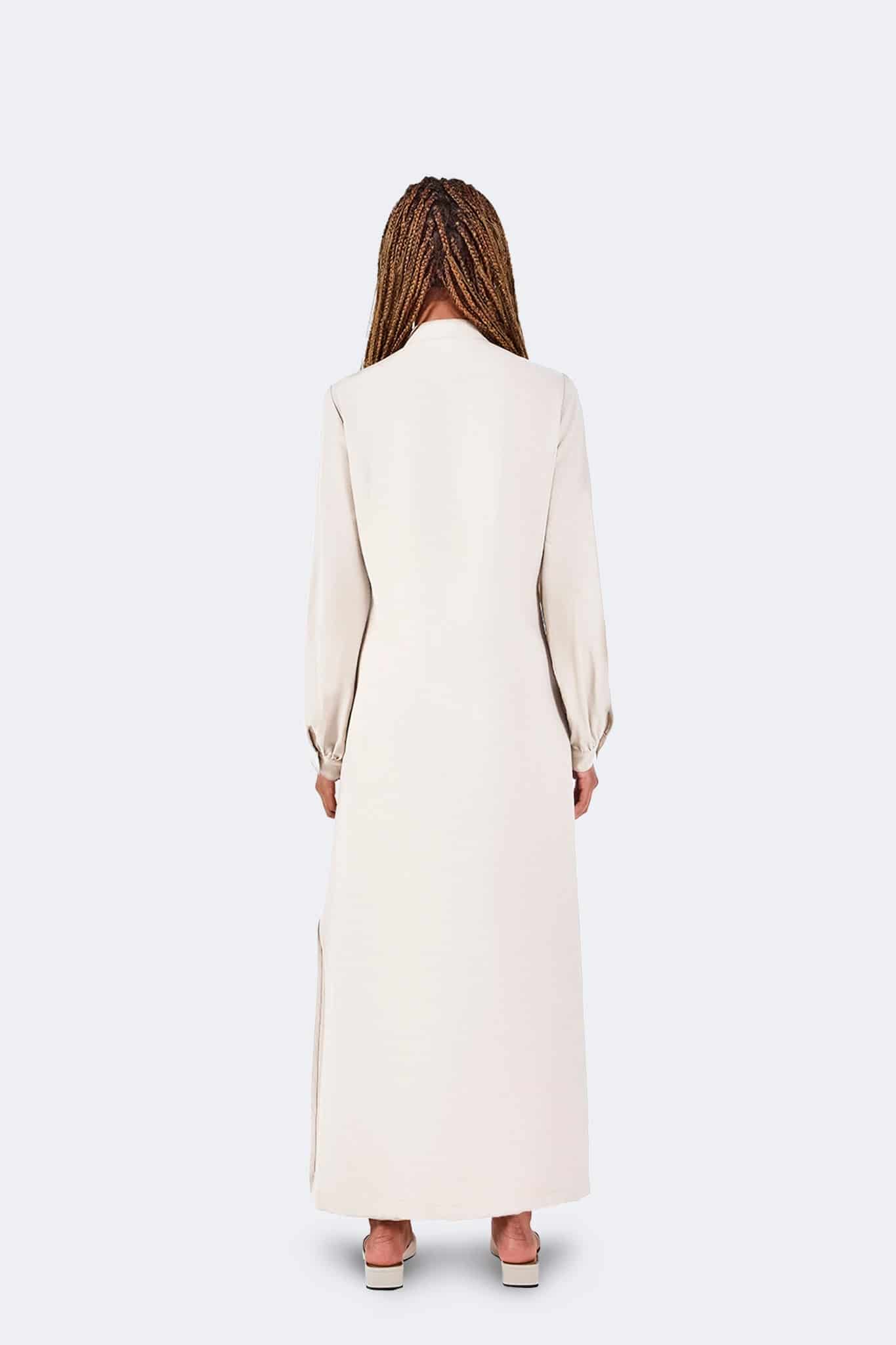 Vestido Zigze Anudado - Marfil - miniatura 4