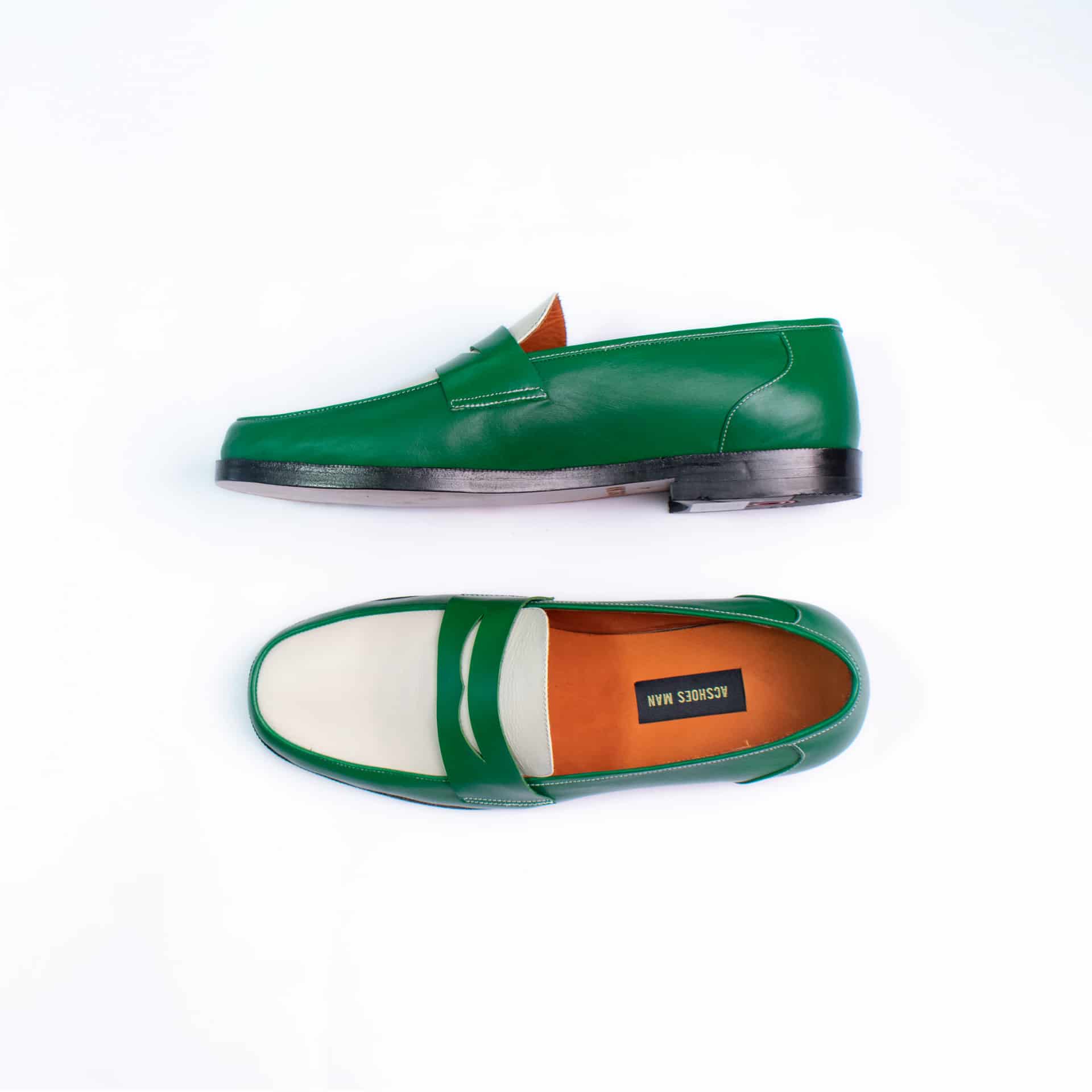 Penny loafers green & white - miniatura 2
