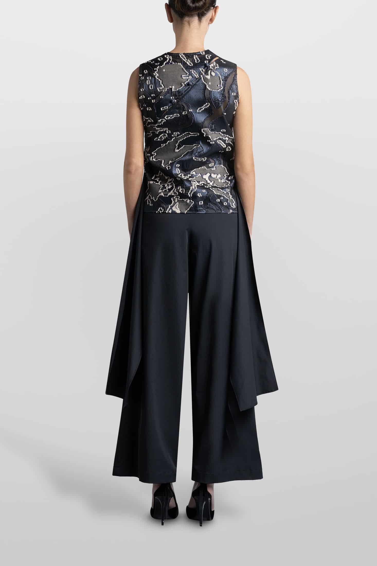 VOLANT TOP ASIMETRICO JACQUARD - miniatura 4