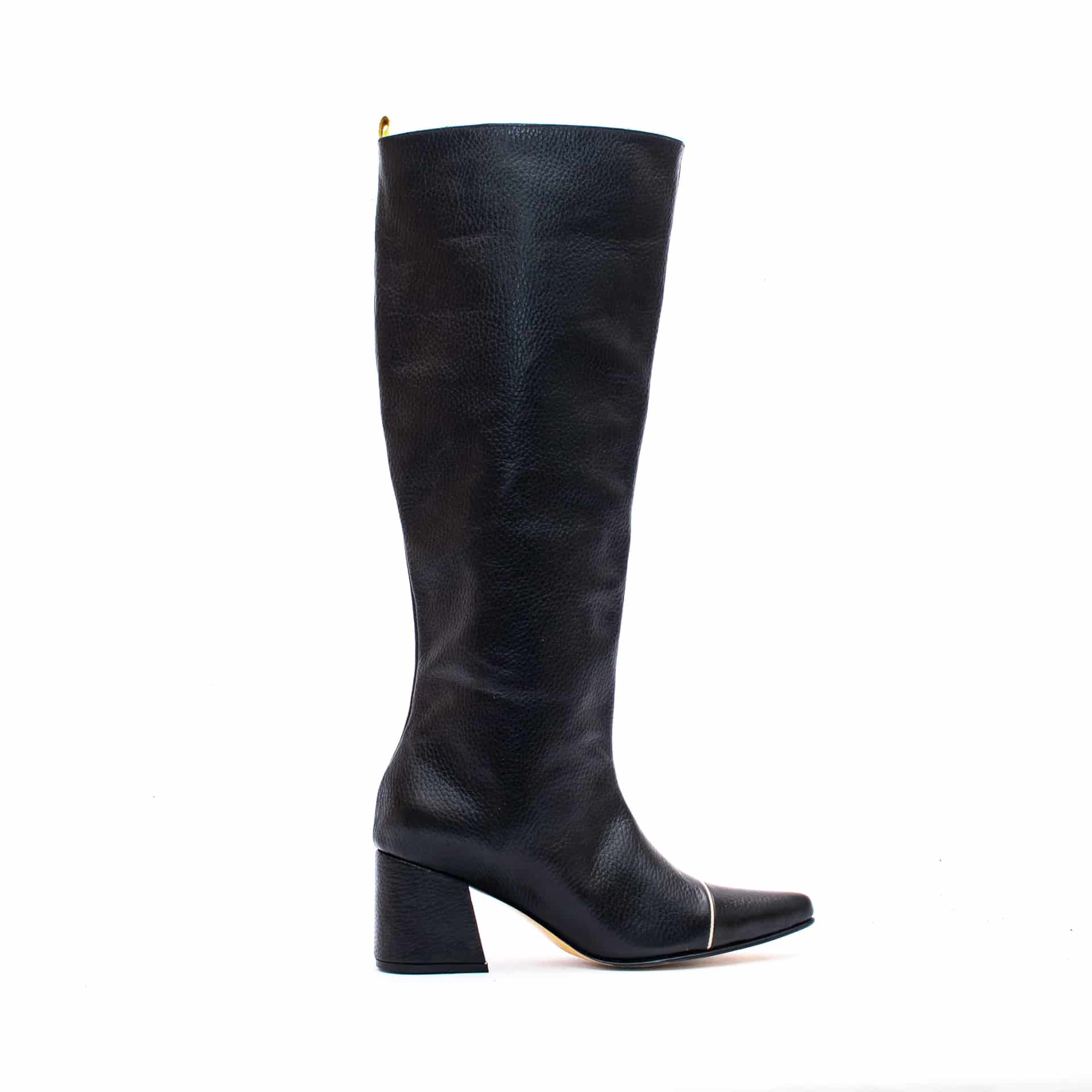 KNEE HIGH BOOTS - Negro x Beige - miniatura 3