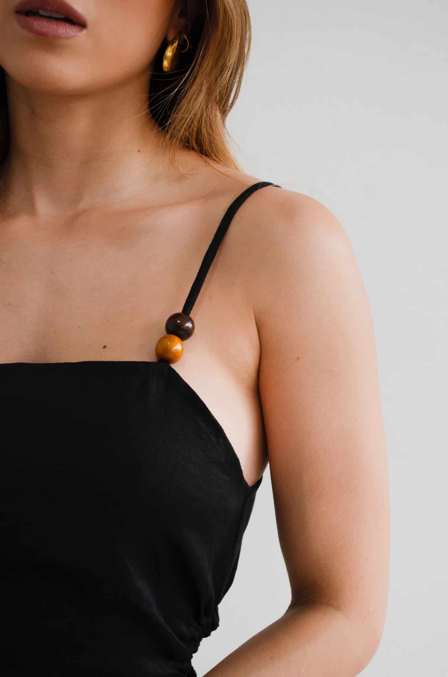 Vestido Bahía de lino | Negro - miniatura 3