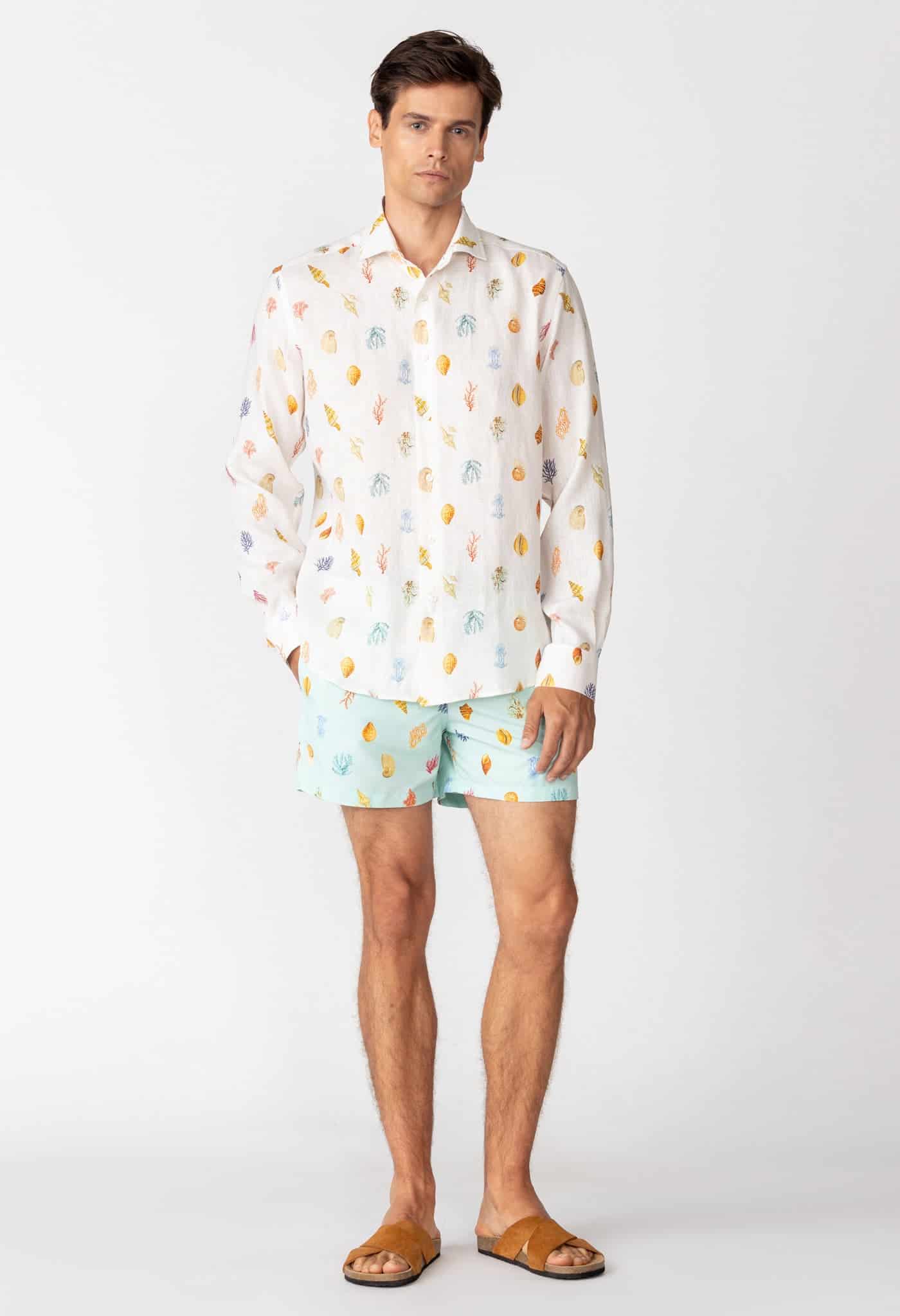 Men's linen shirt white conseil - miniatura 1