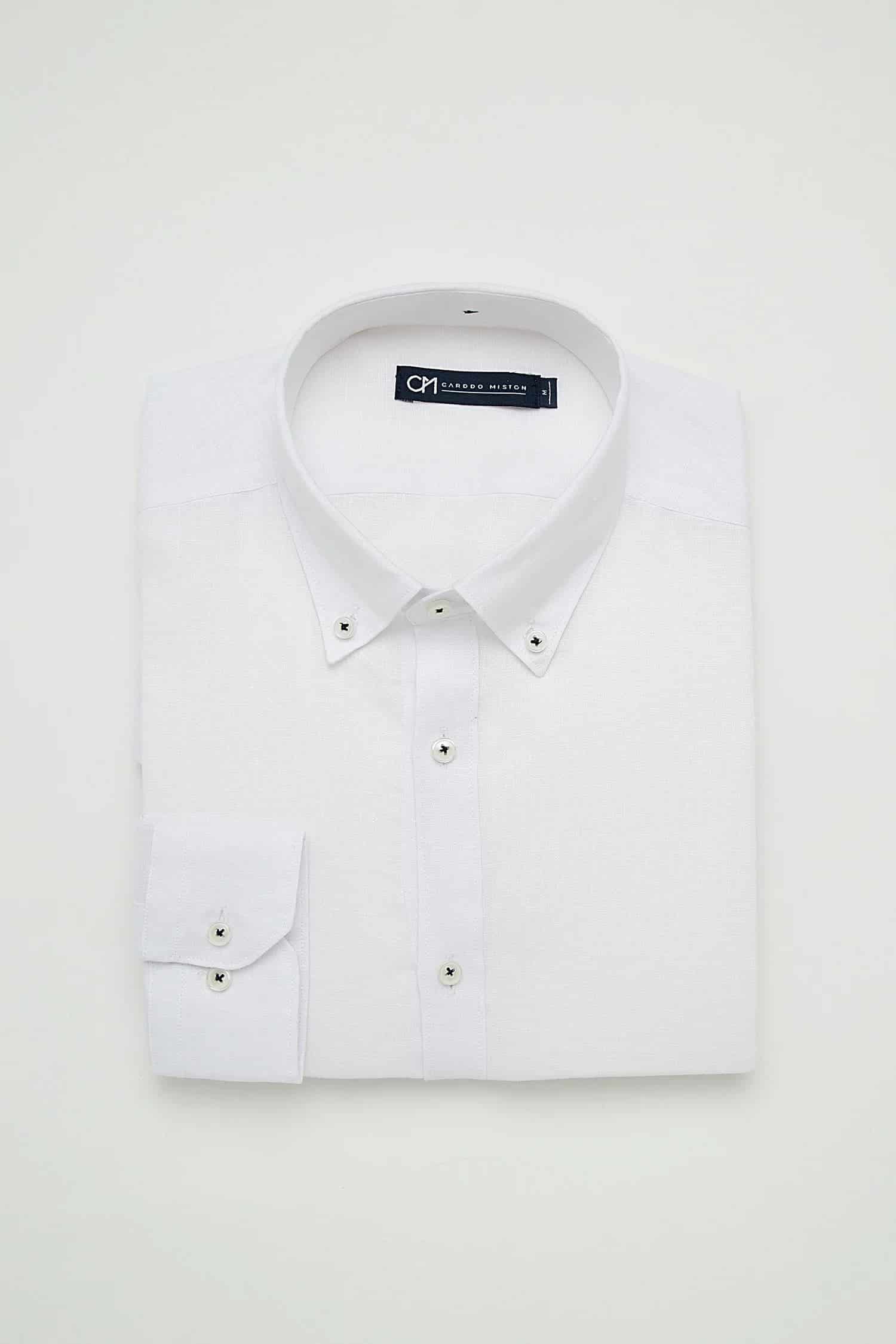 Camisa Button Down Lino Blanco - miniatura 4