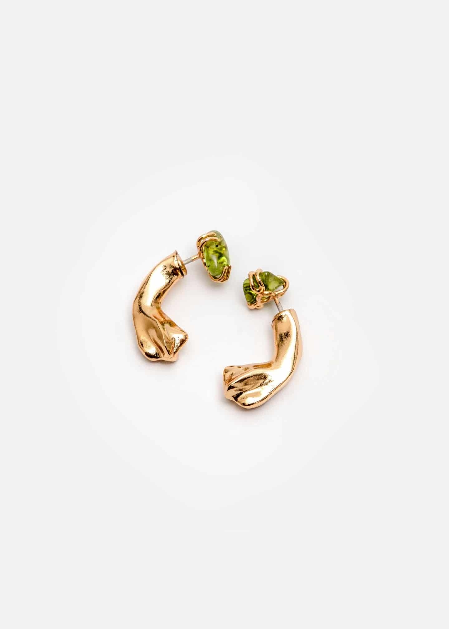 Aretes Peridoto Mini Petal Curve - miniatura 3
