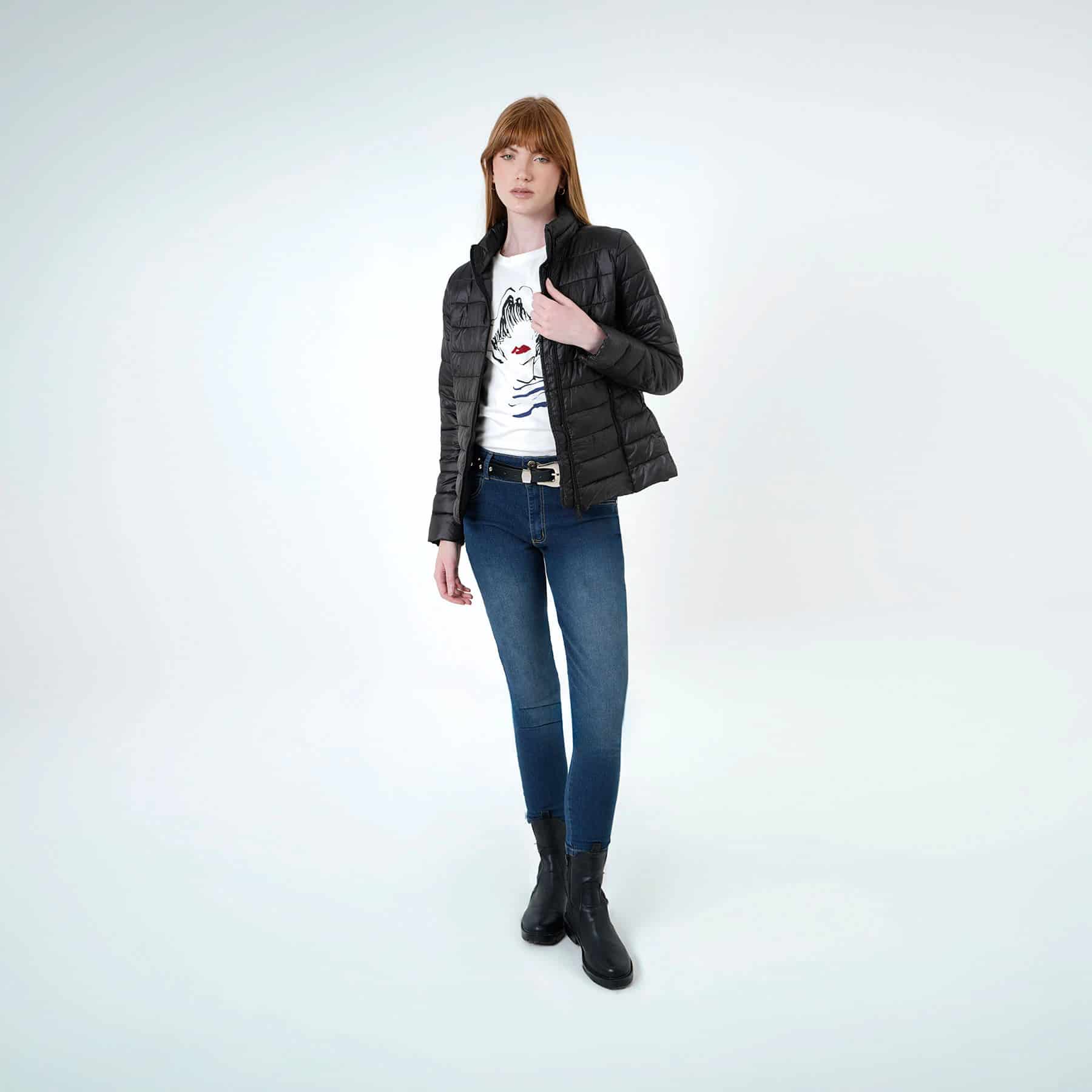Chaqueta acolchada cuello alto con capucha interna - miniatura 27