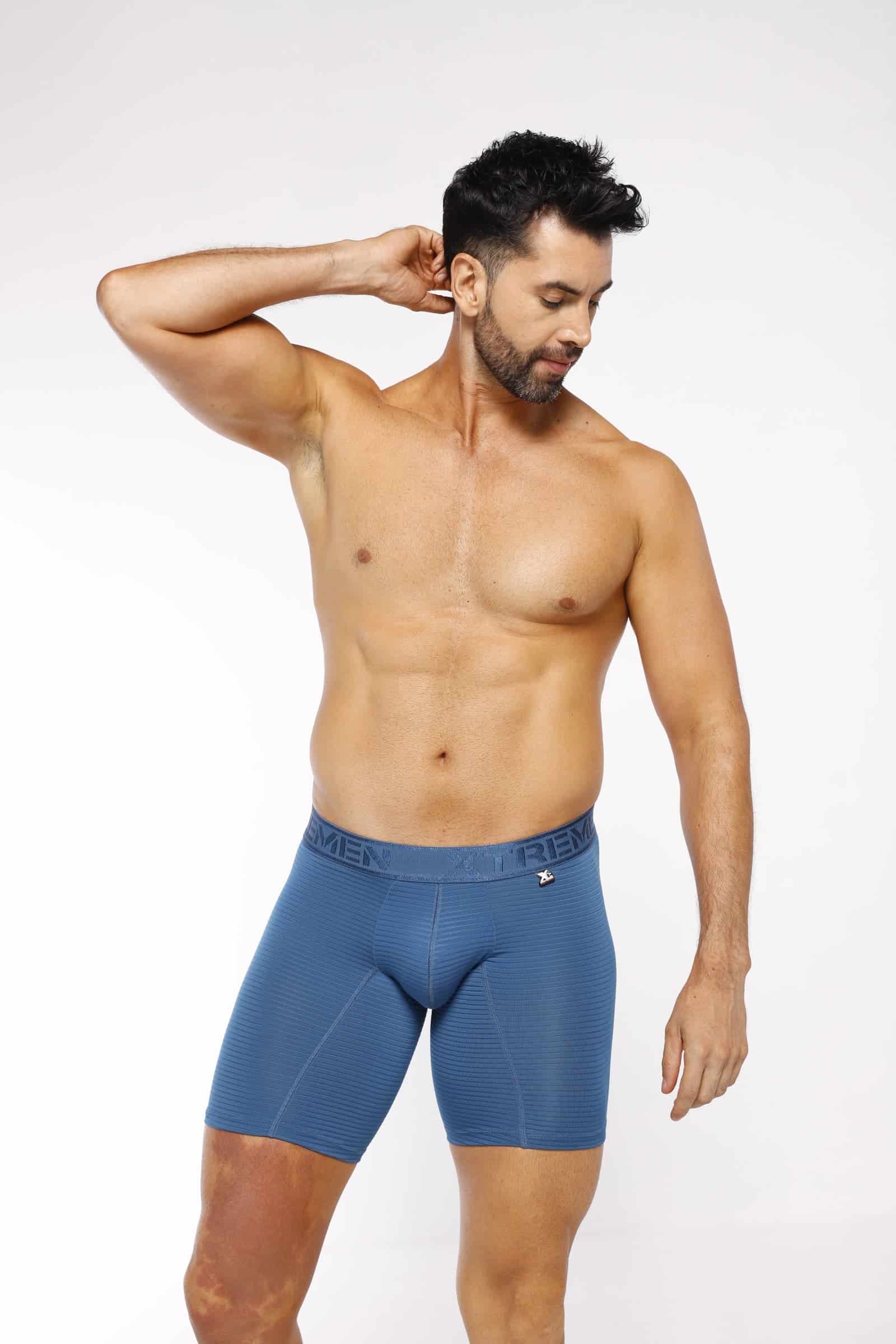 BOXER MICR JACQUARD DESAGUJADO PETROLEO - miniatura 1