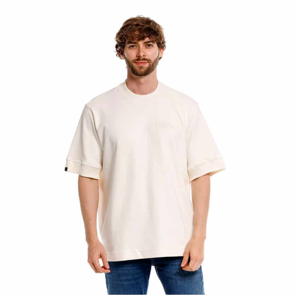 CAMISETA CUELLO REDONDO CONSTANTINO BEIGE - miniatura 1