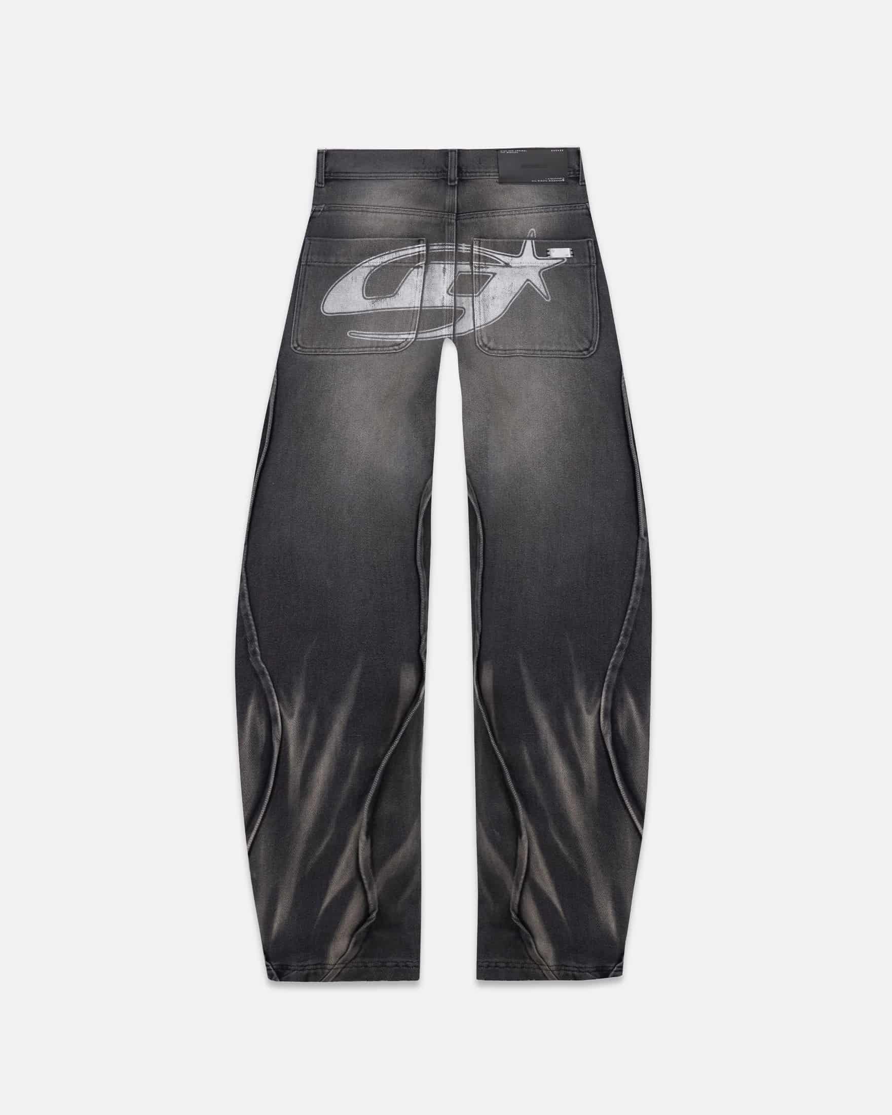 W Act 1 UG Star Barrel Vein Jean Washed Black - miniatura 3