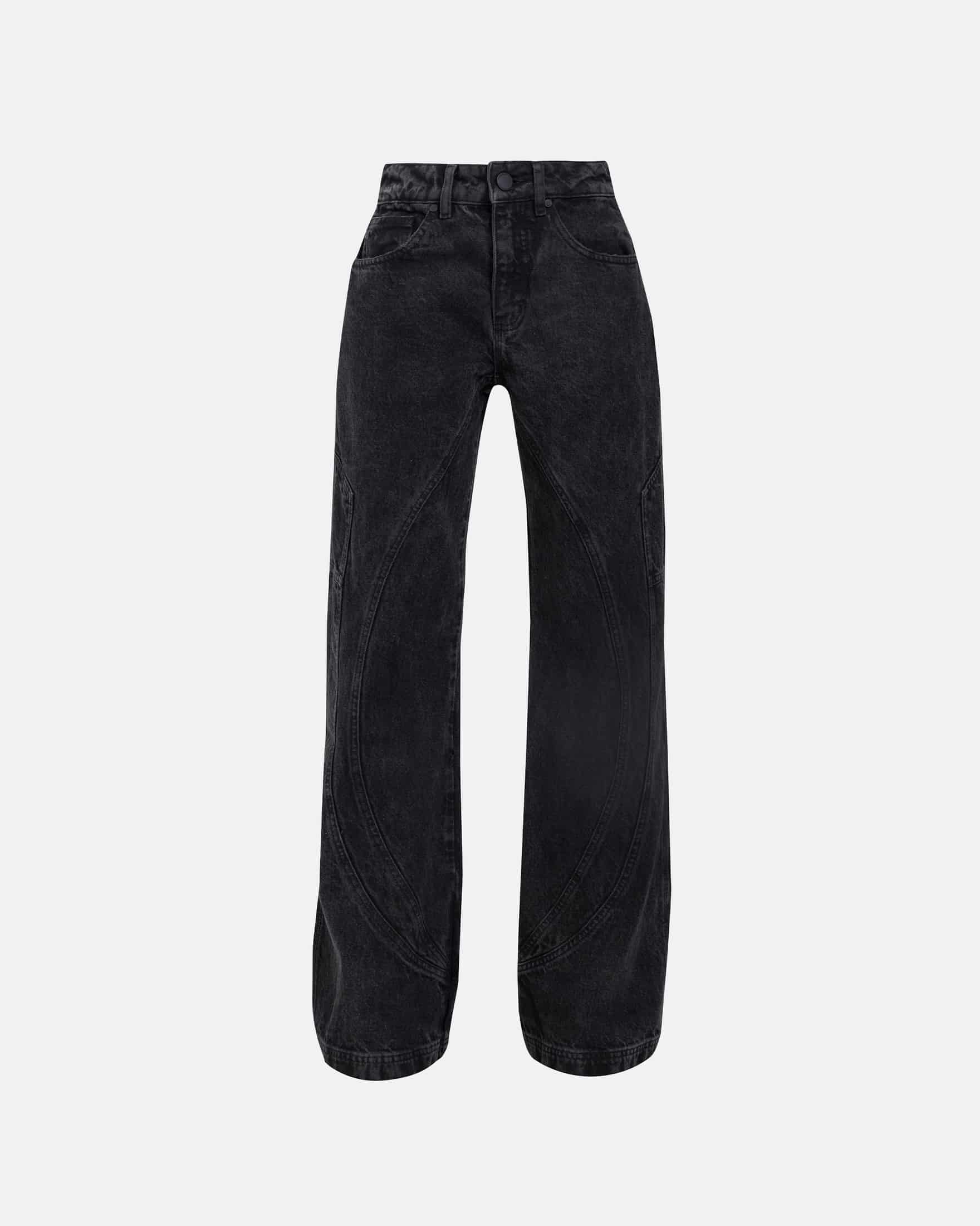 W Basics UNDERGOLD Panelled Wide Jeans Black - miniatura 3