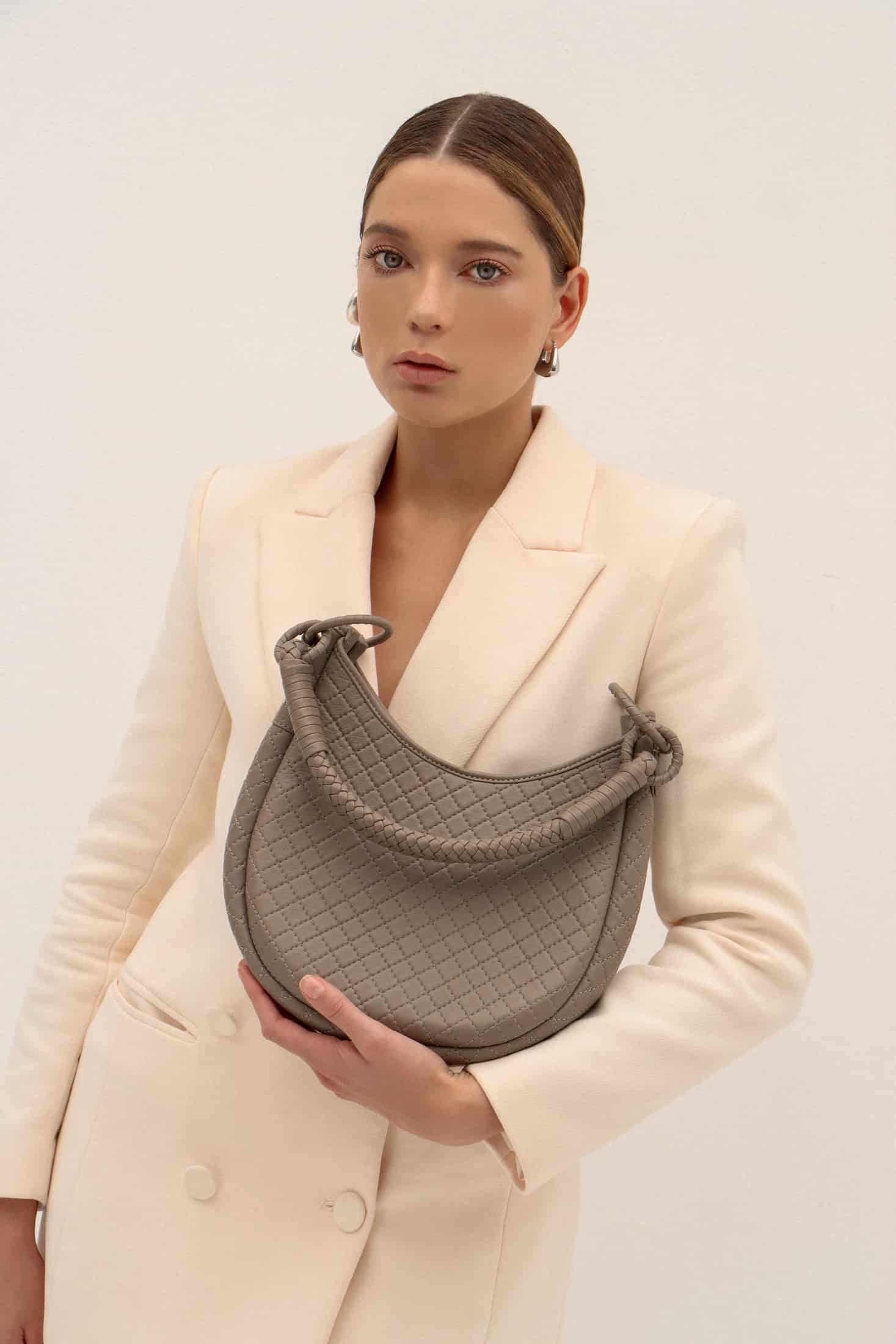 Saddle Shoulder Bag, Taupe - miniatura 2