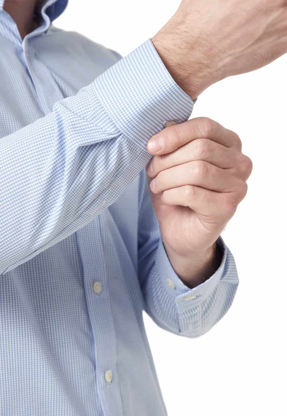 Camisa Manga Larga Cuadros Azul Claro - miniatura 7
