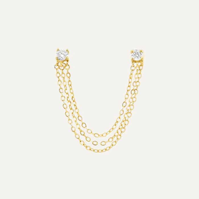 Arete conector basic tres cadenas - miniatura 1