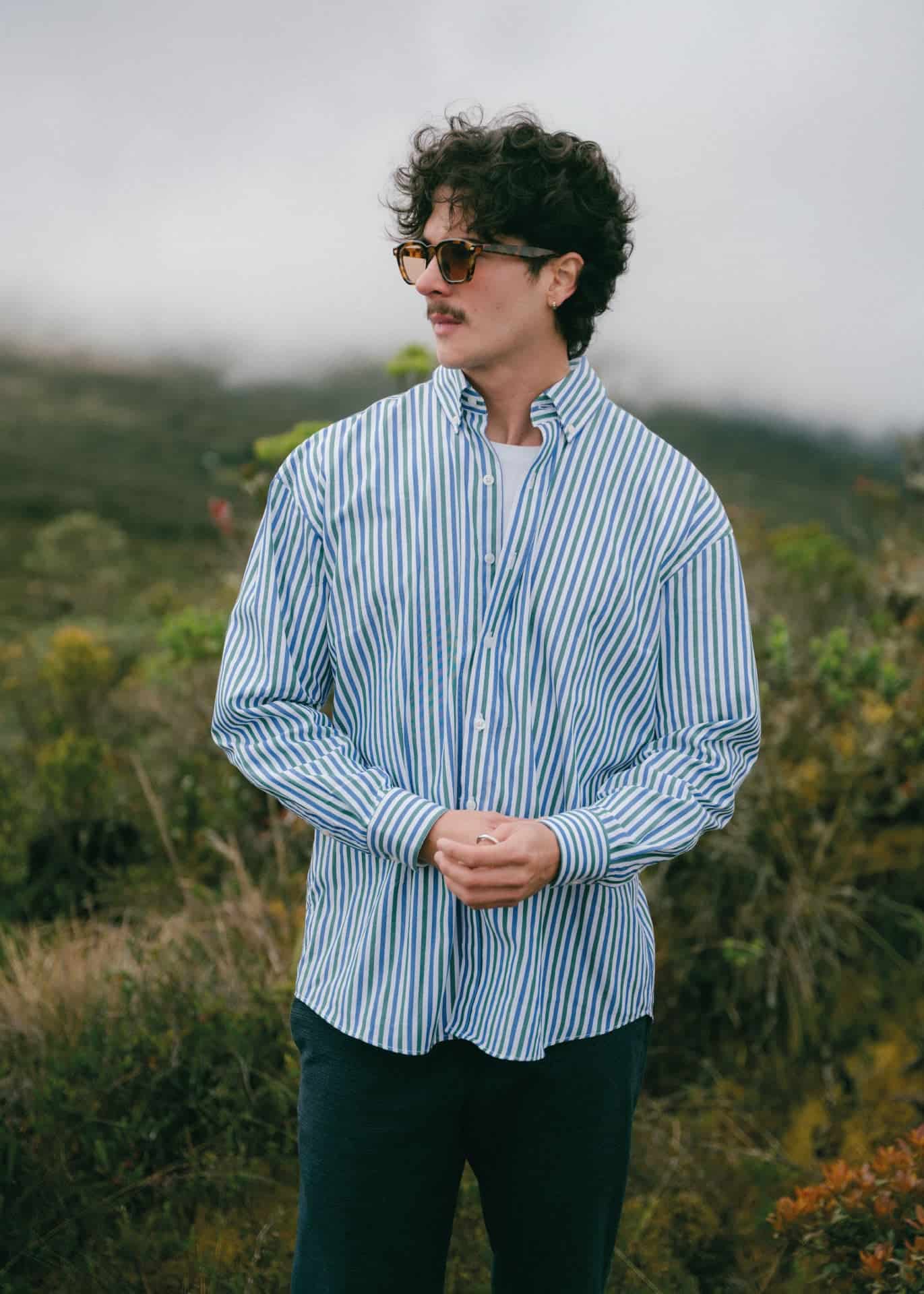 Camisa Lucca Rayas Verdes - miniatura 2
