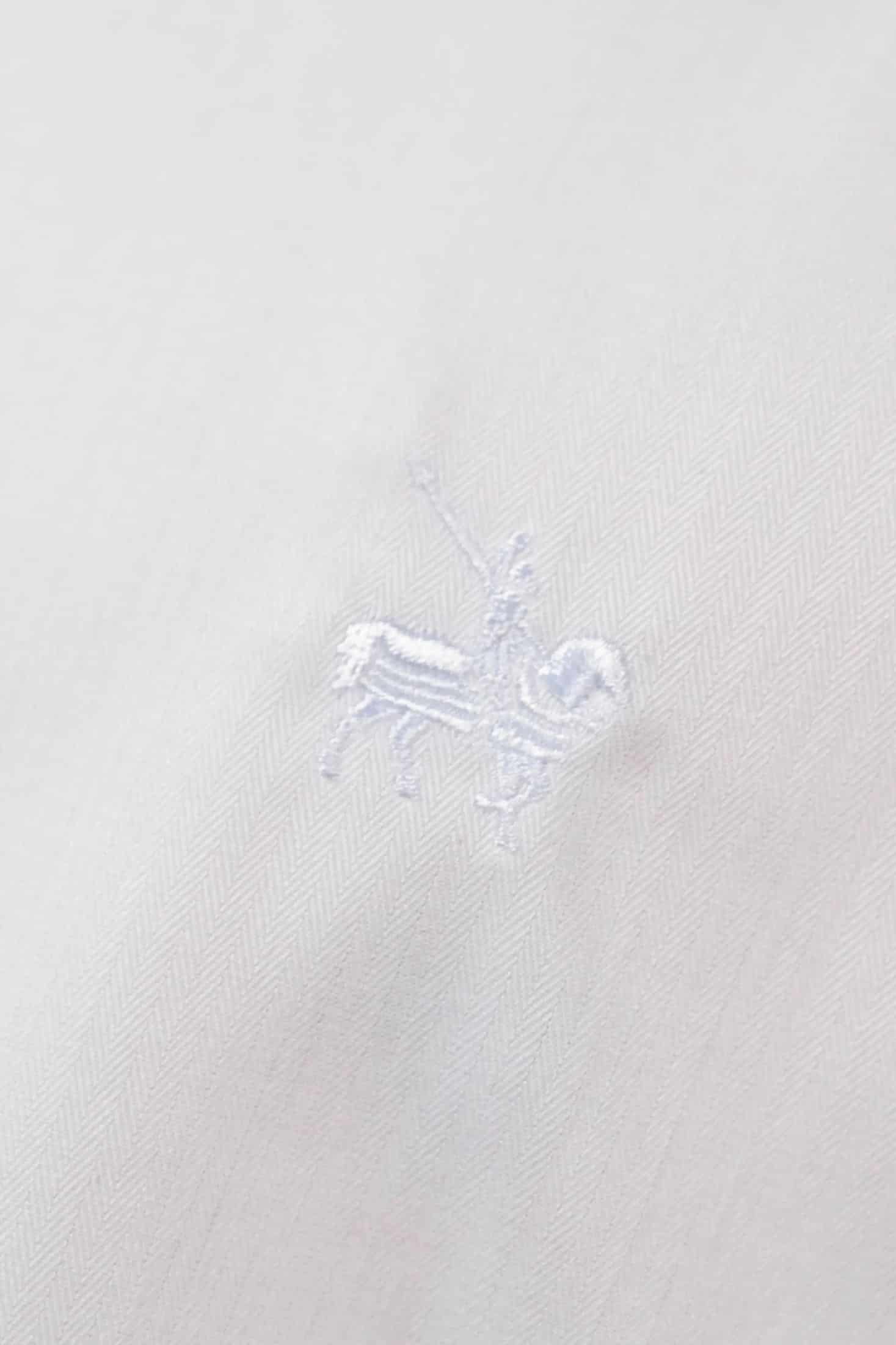 Camisa Herringbone Cuello Corbata Hombre Blanco - miniatura 4