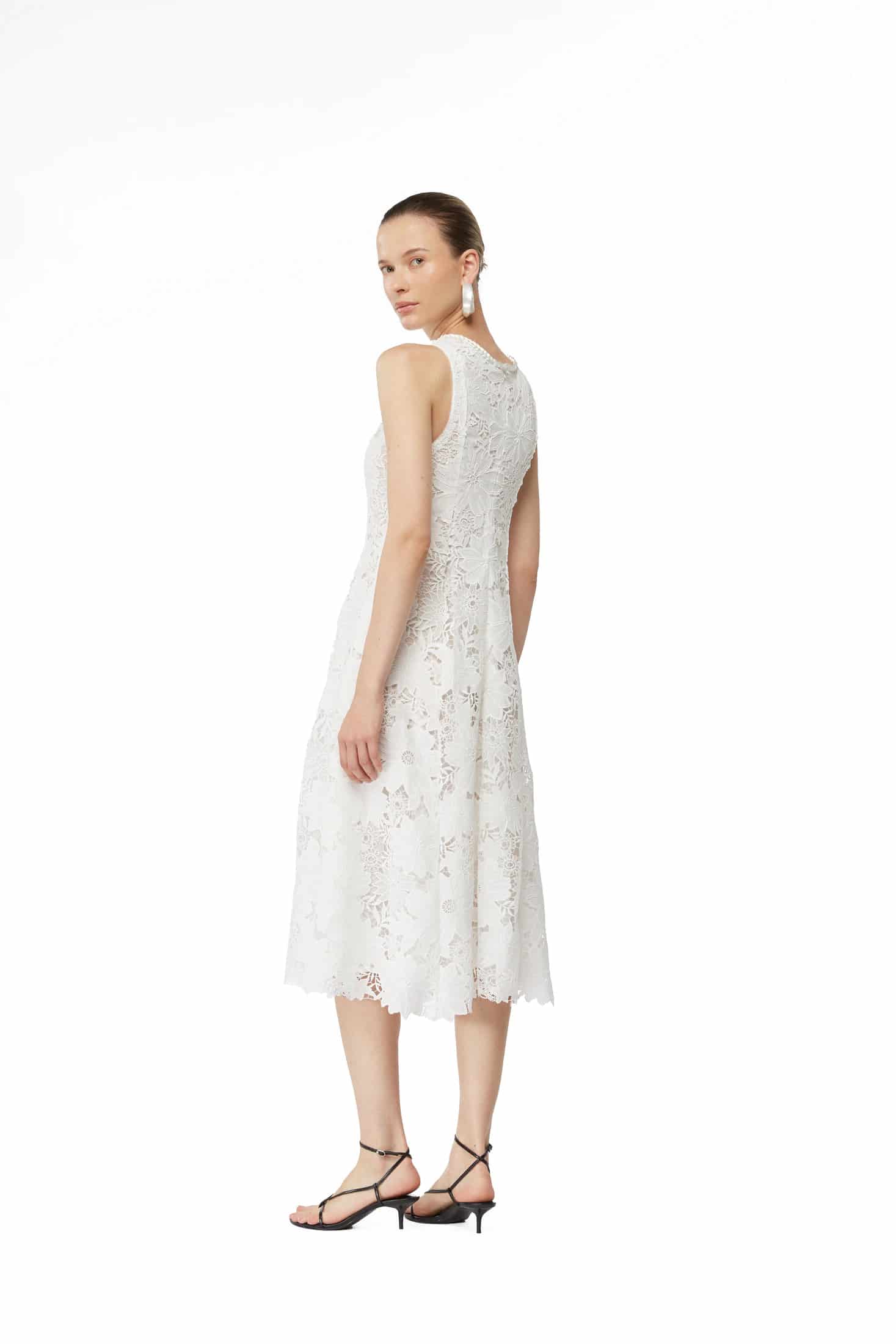 FARAH MIDI DRESS WHITE - miniatura 3