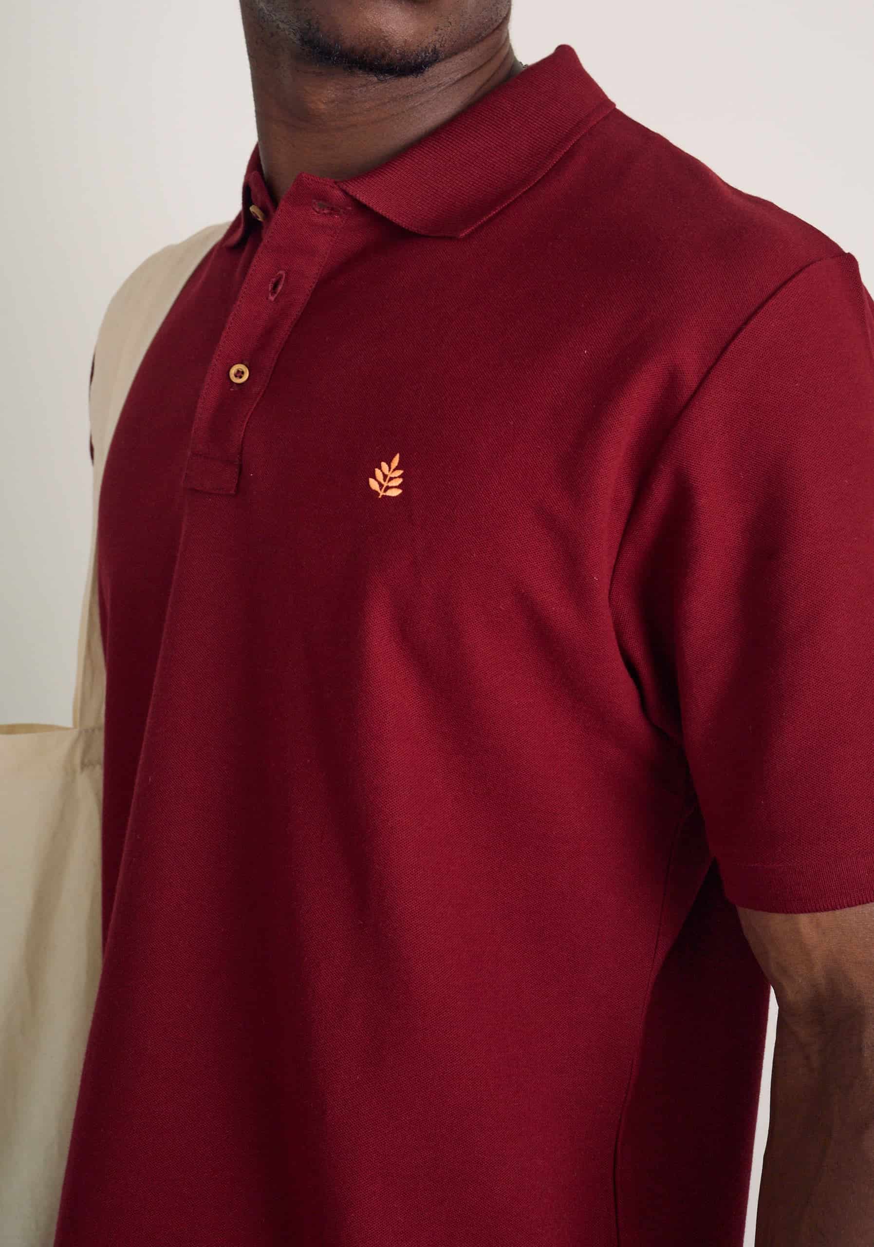 Camiseta Polo H Unicolor L-Nar Vino - miniatura 5