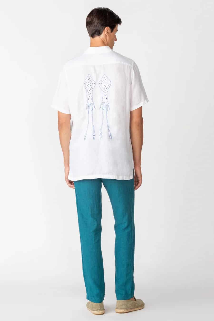 Men's linen shirt white epiro - miniatura 11