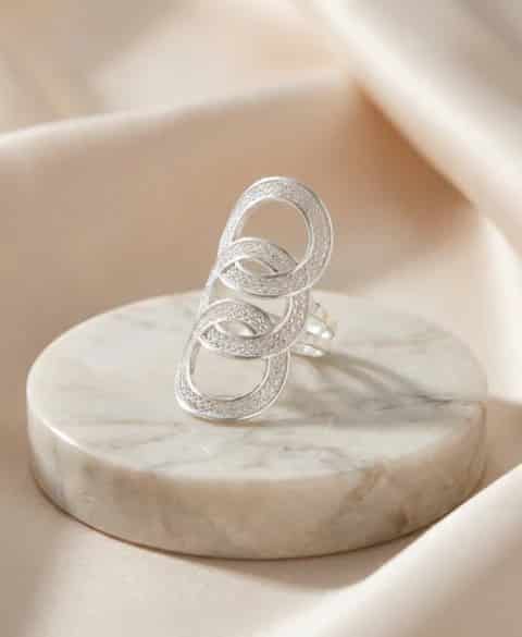 Anillo Argolla Ajustable en Plata ley 950 Filigrana - miniatura 2