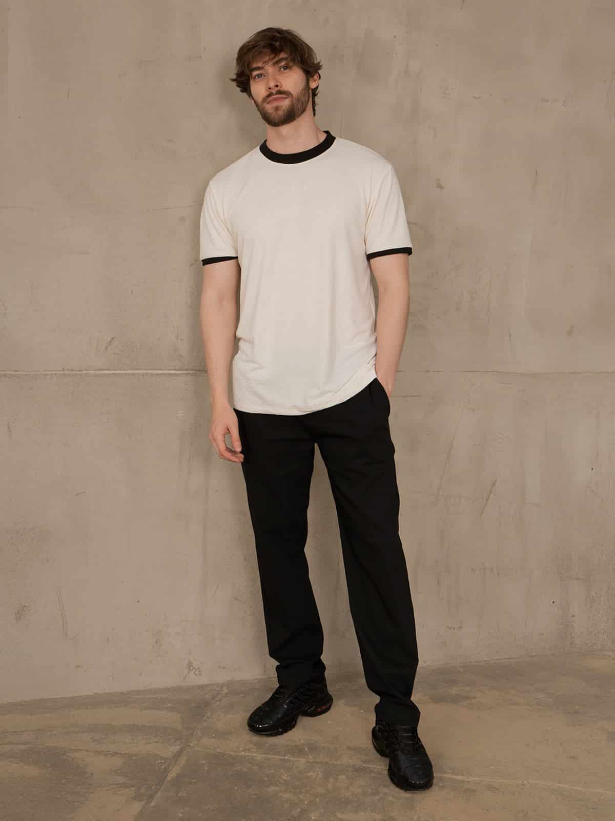 Camiseta hombre slim iza crema - miniatura 2