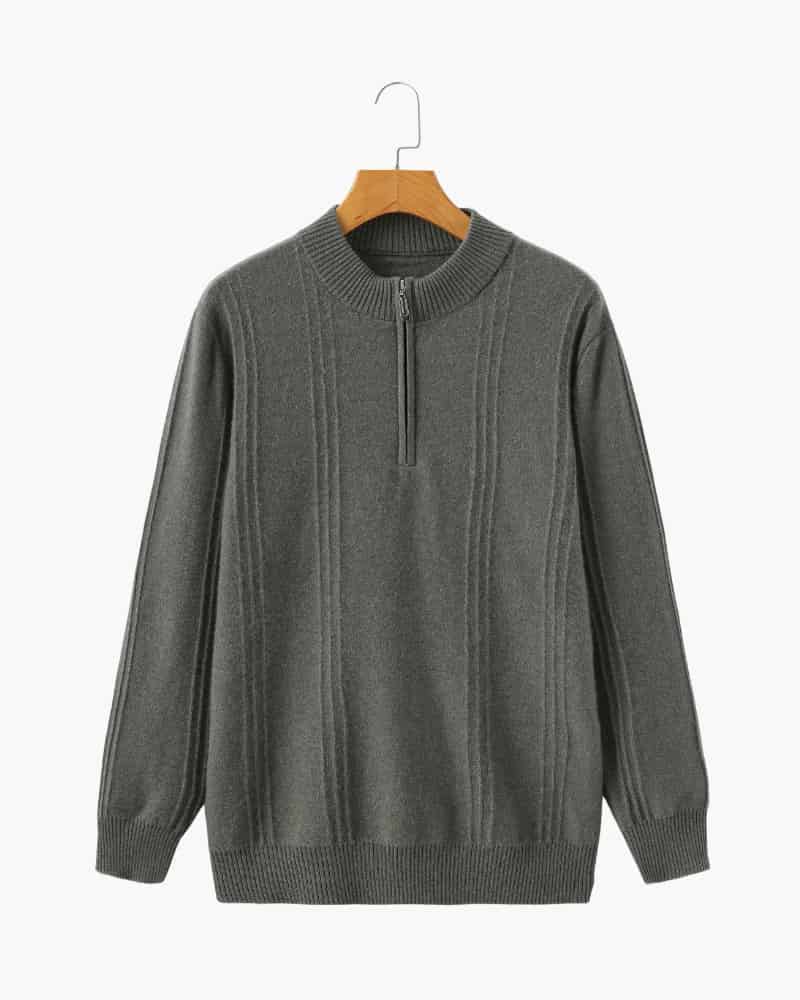 100% Cashmere Ribbed Half Zip - miniatura 5