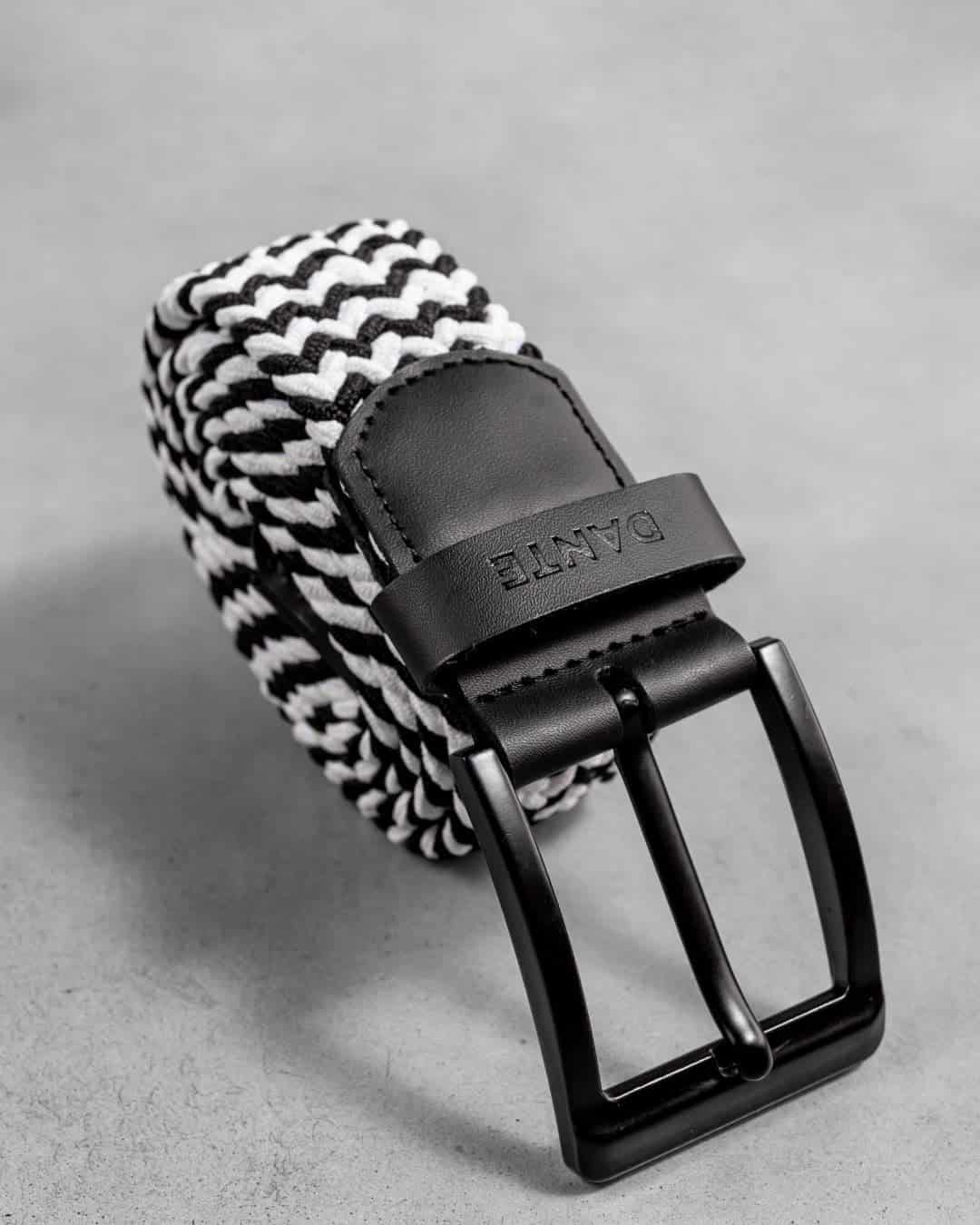 Cinturon Elastico Blanco con Negro - miniatura 1