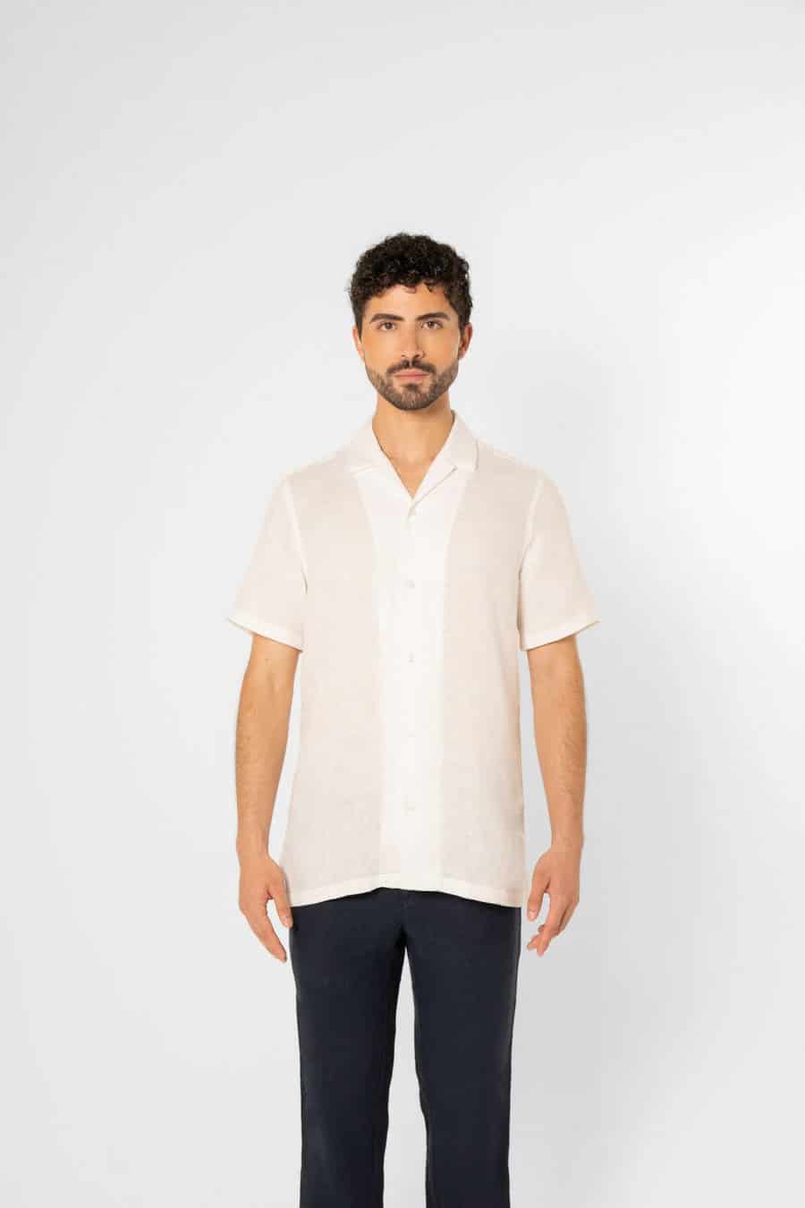 Men's linen shirt puffer fish - miniatura 6