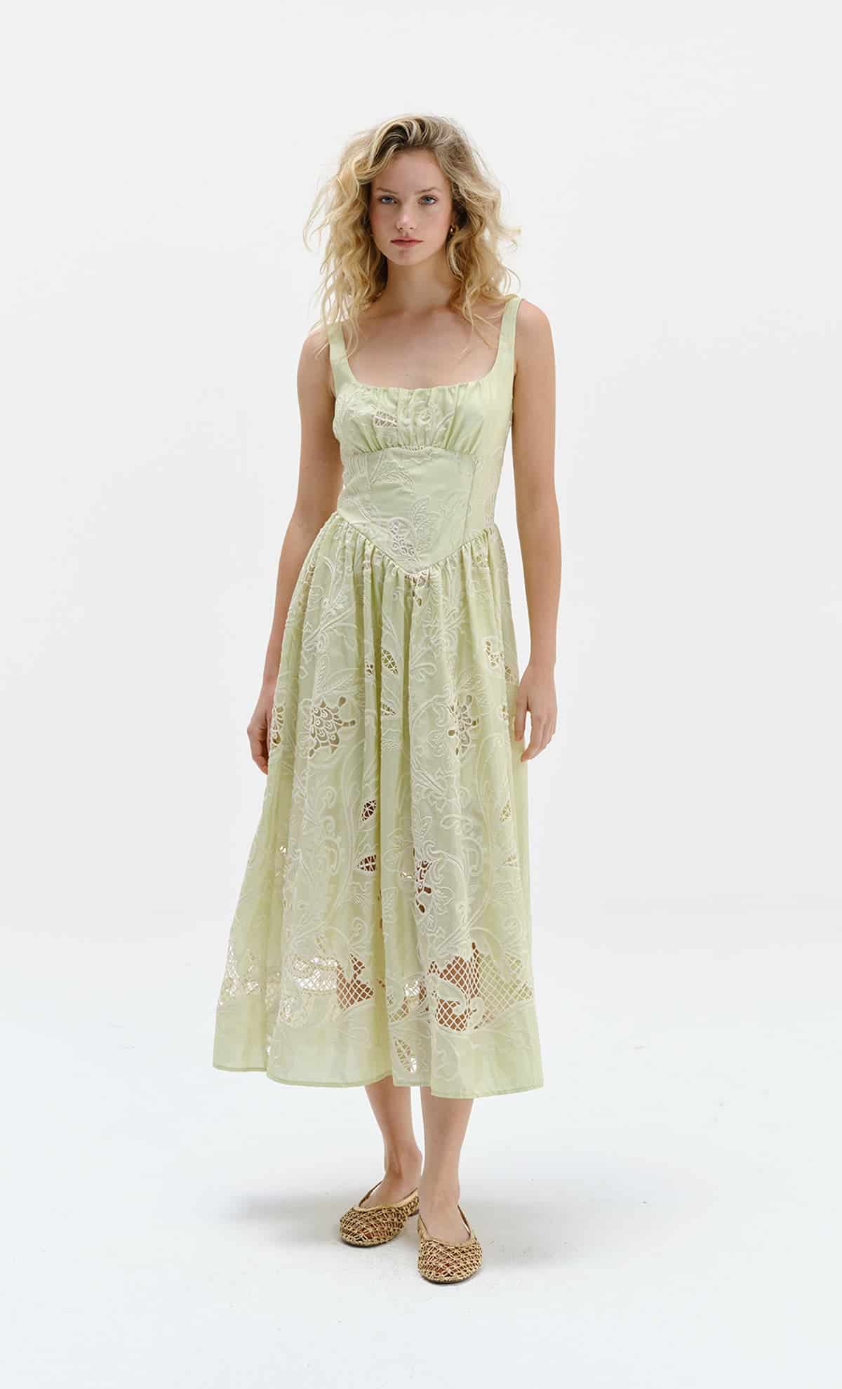 Vestido midi Mossy Green - miniatura 1