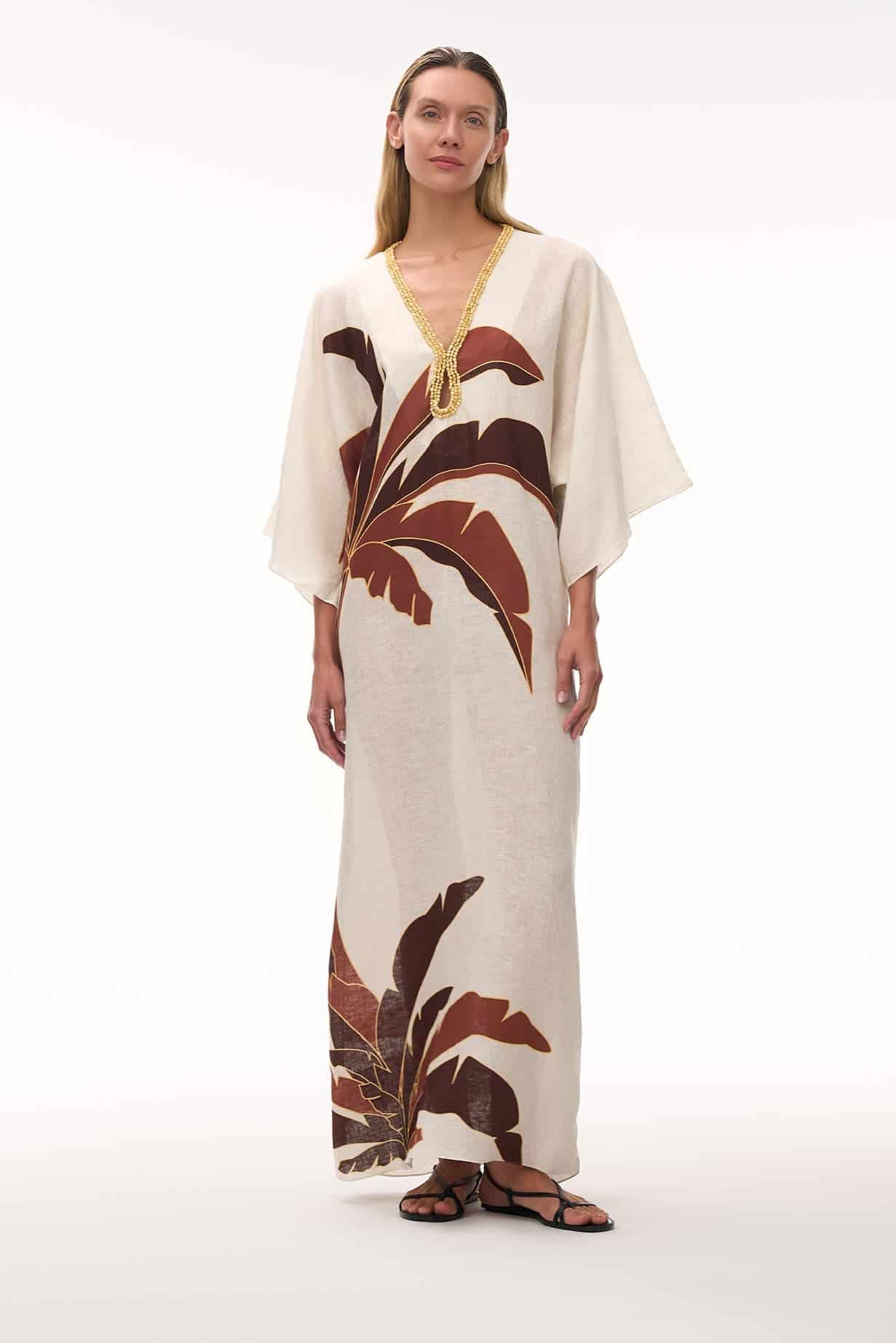 Andina Hand Embroidered Linen Tunic / Terra Palm - miniatura 2