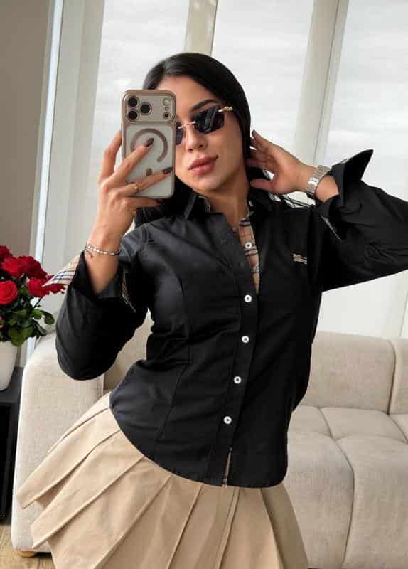CAMISERA BURBERRY NEGRA - miniatura 2