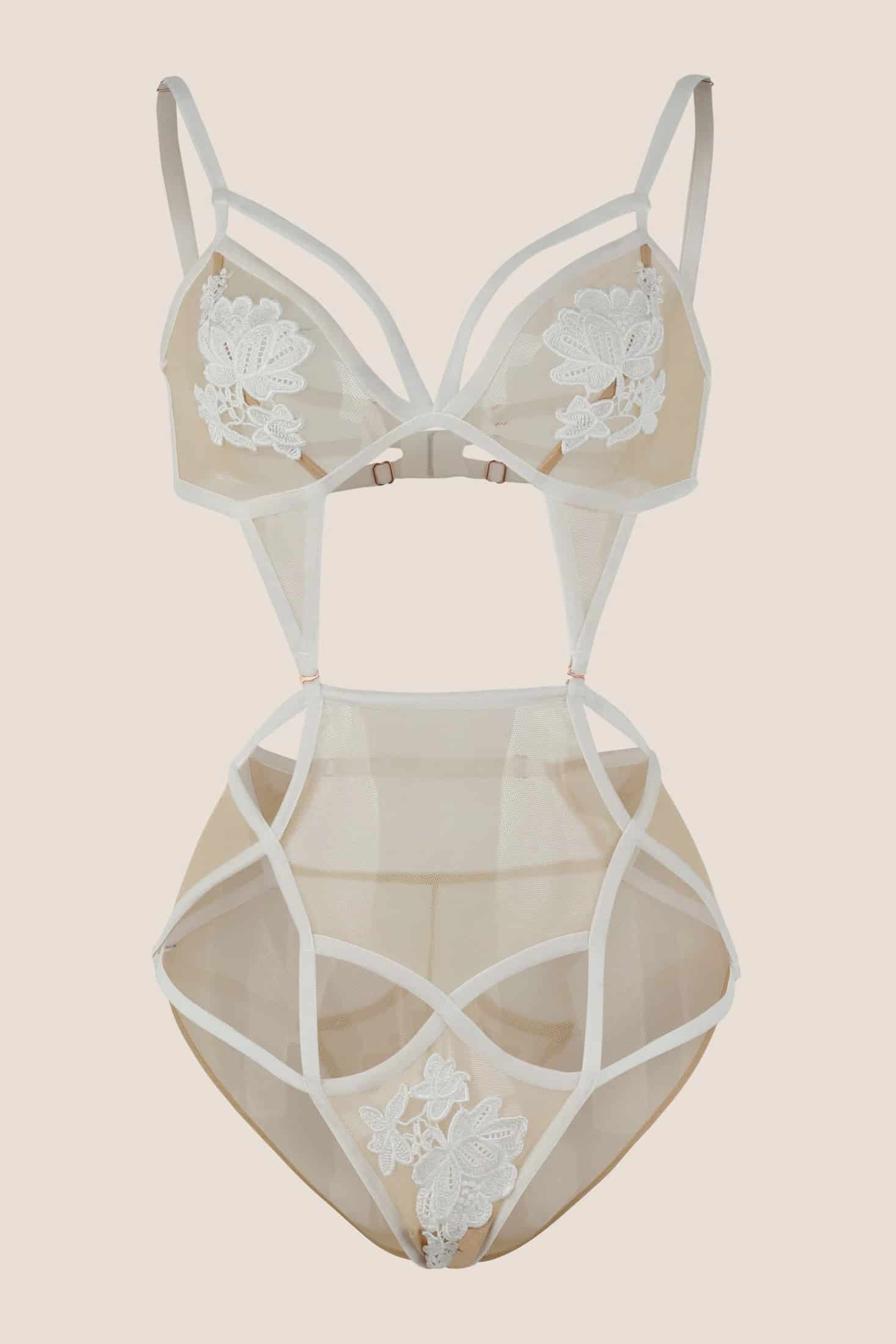 BODY ELLIPSE SEXY SIN ARO CON TIRAS AL FRENTE DELUXE CRUDO - miniatura 1