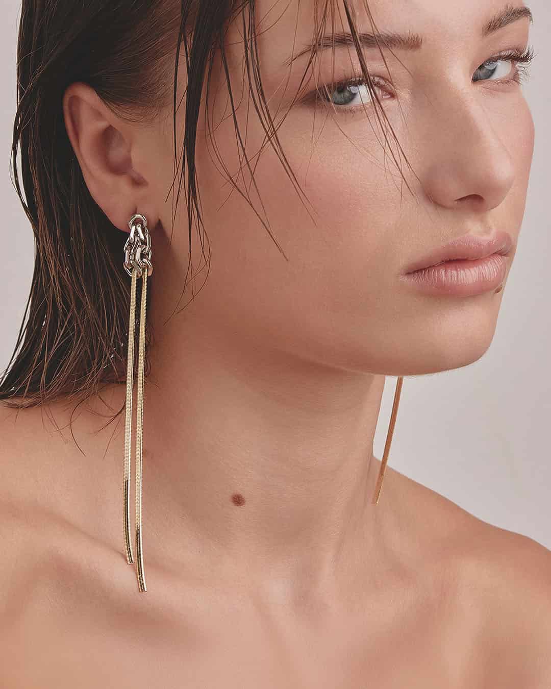 Aretes Eslabones Plana - miniatura 5