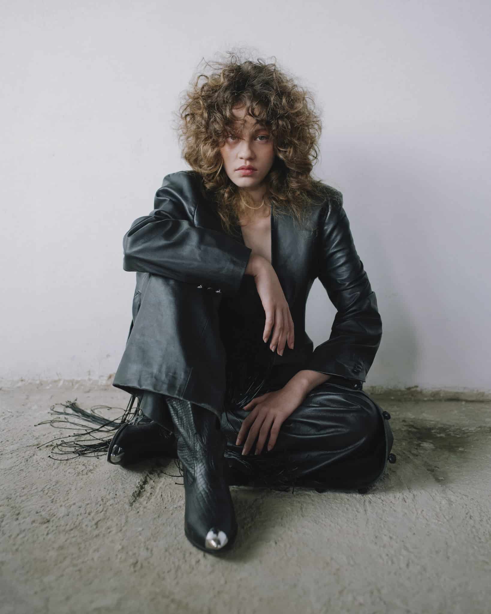 CROSSED LEATHER TROUSERS - miniatura 7