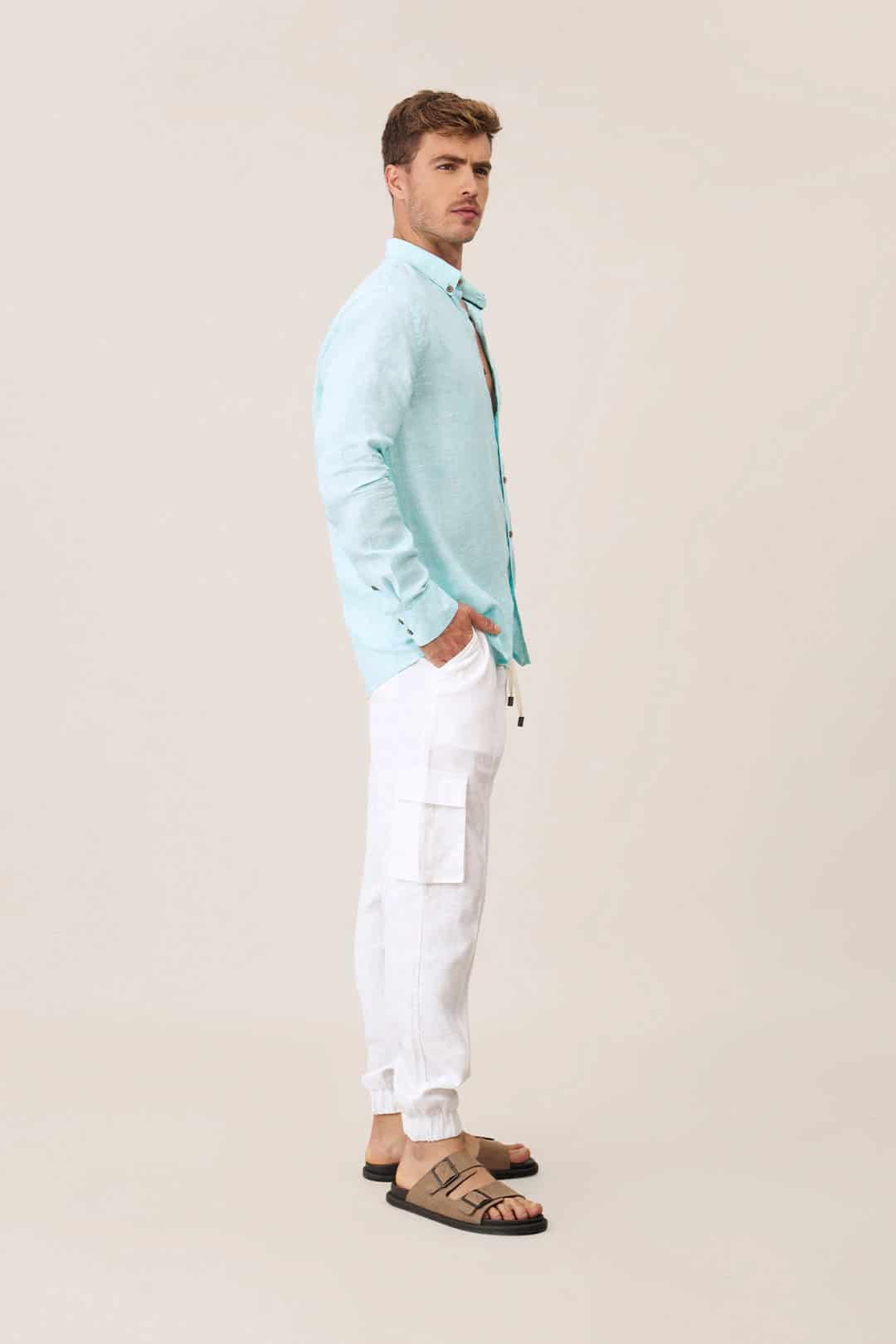 Linen Shirt Basicos Renovados Ondademar Men - miniatura 3