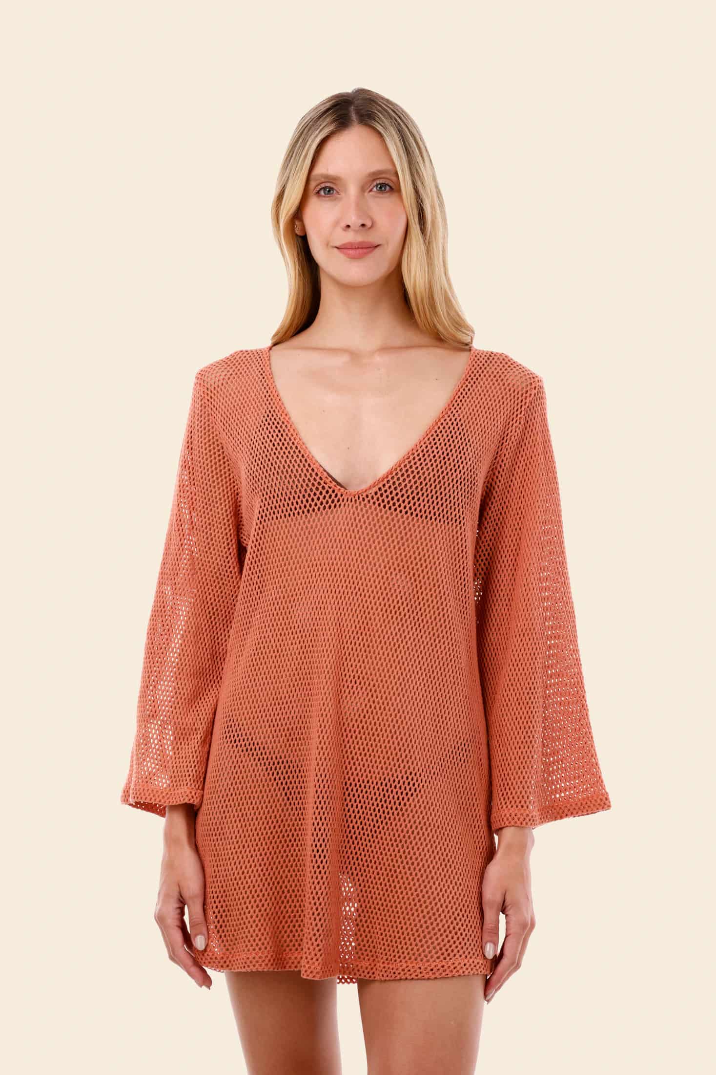 Salmon Mesh Malla Apogeo Dress - miniatura 1