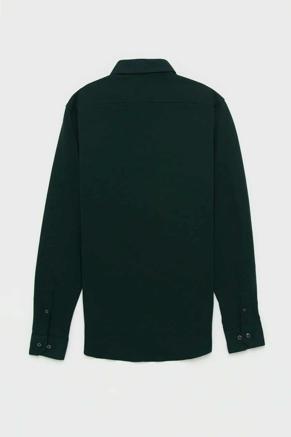 Camisa Piqué Polera Algodón Verde Botella - miniatura 4