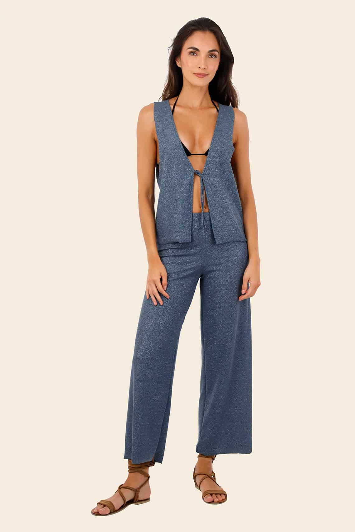 Textured Deep Blue Cove Vest - miniatura 3