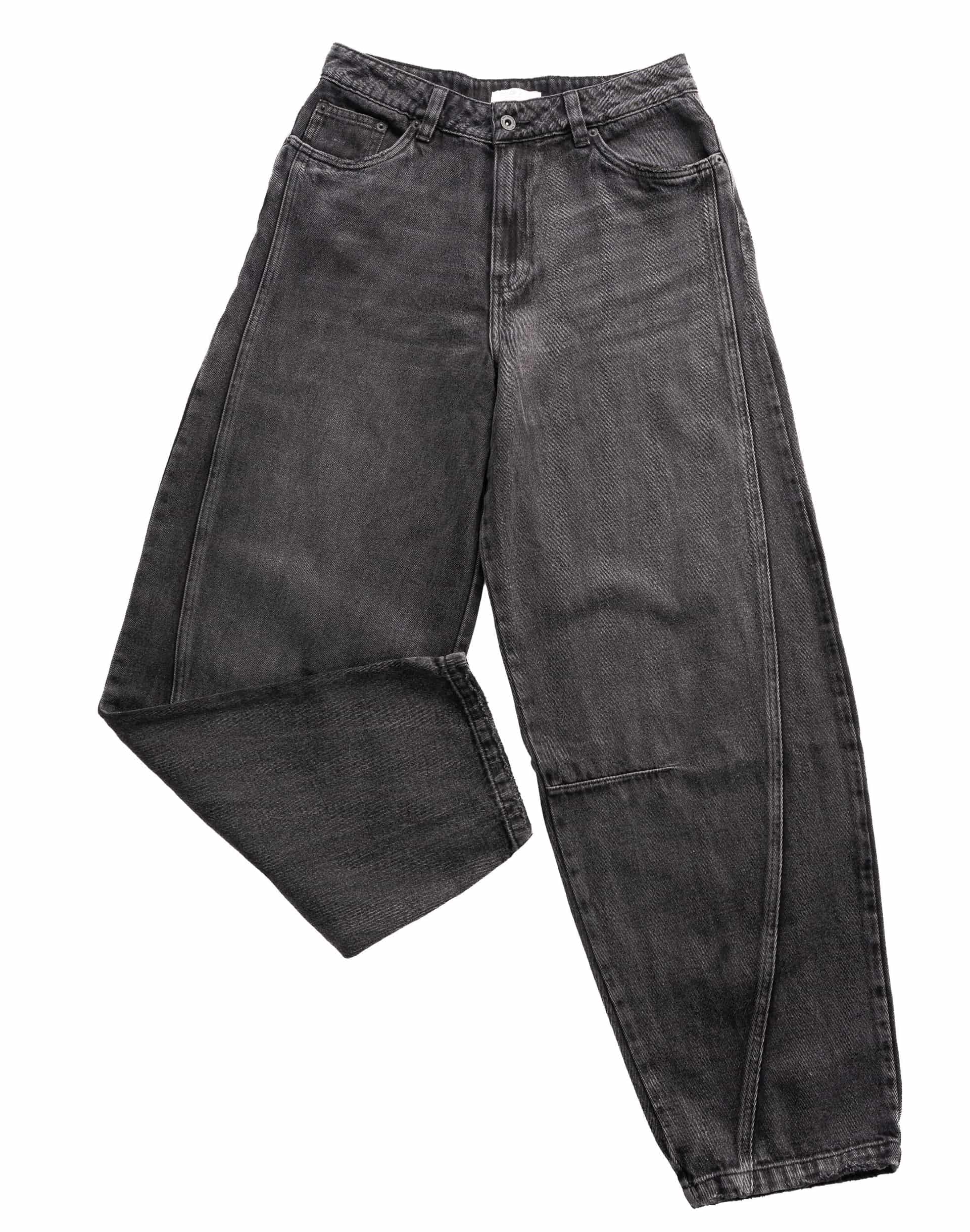 Jeans Wide Leg Tiro Medio Denim Negro - miniatura 4