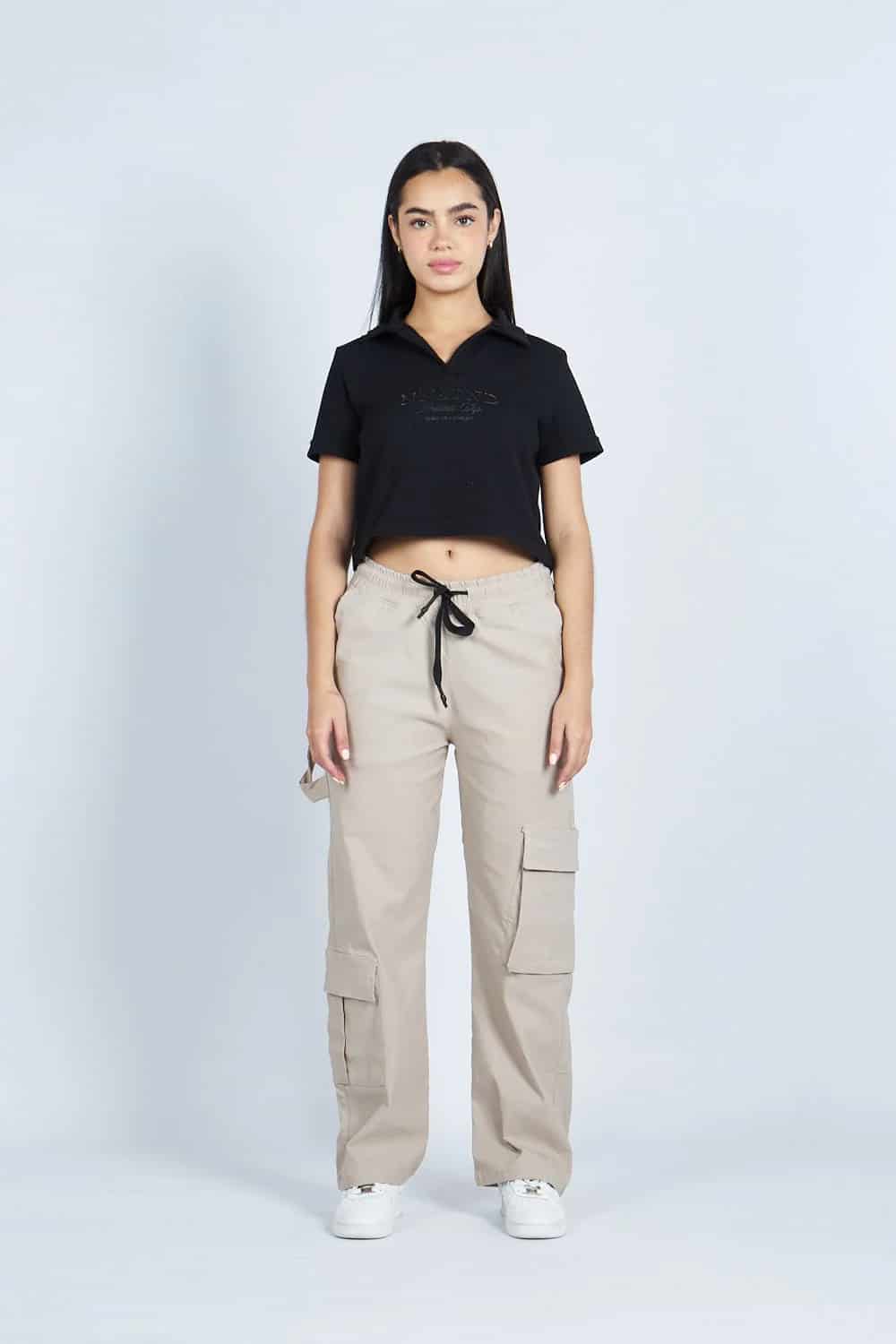 Lounge cropped Polo textura Negra | Drop 03 | - miniatura 1