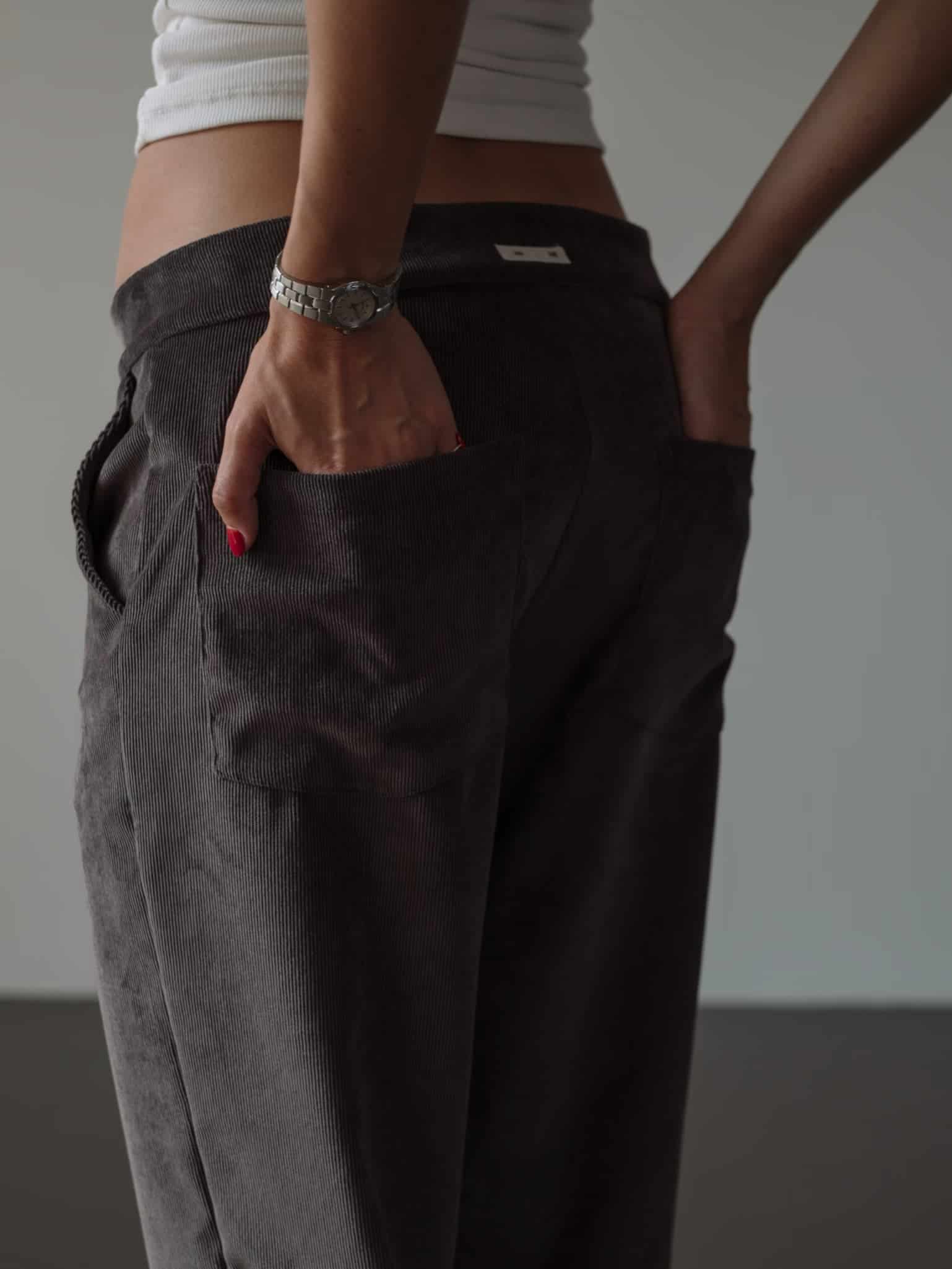 CORD STRAIGHT TROUSER - DEEP BROWN - miniatura 3