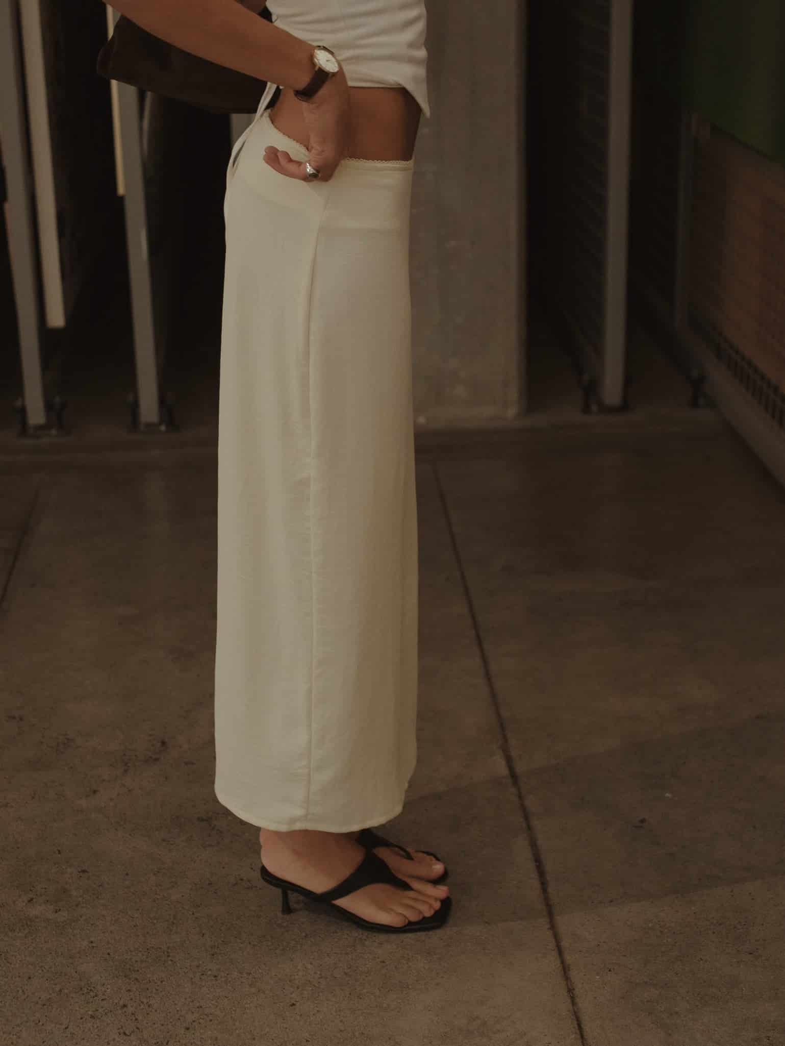 SOFT LONG SKIRT - VANILLA - miniatura 1