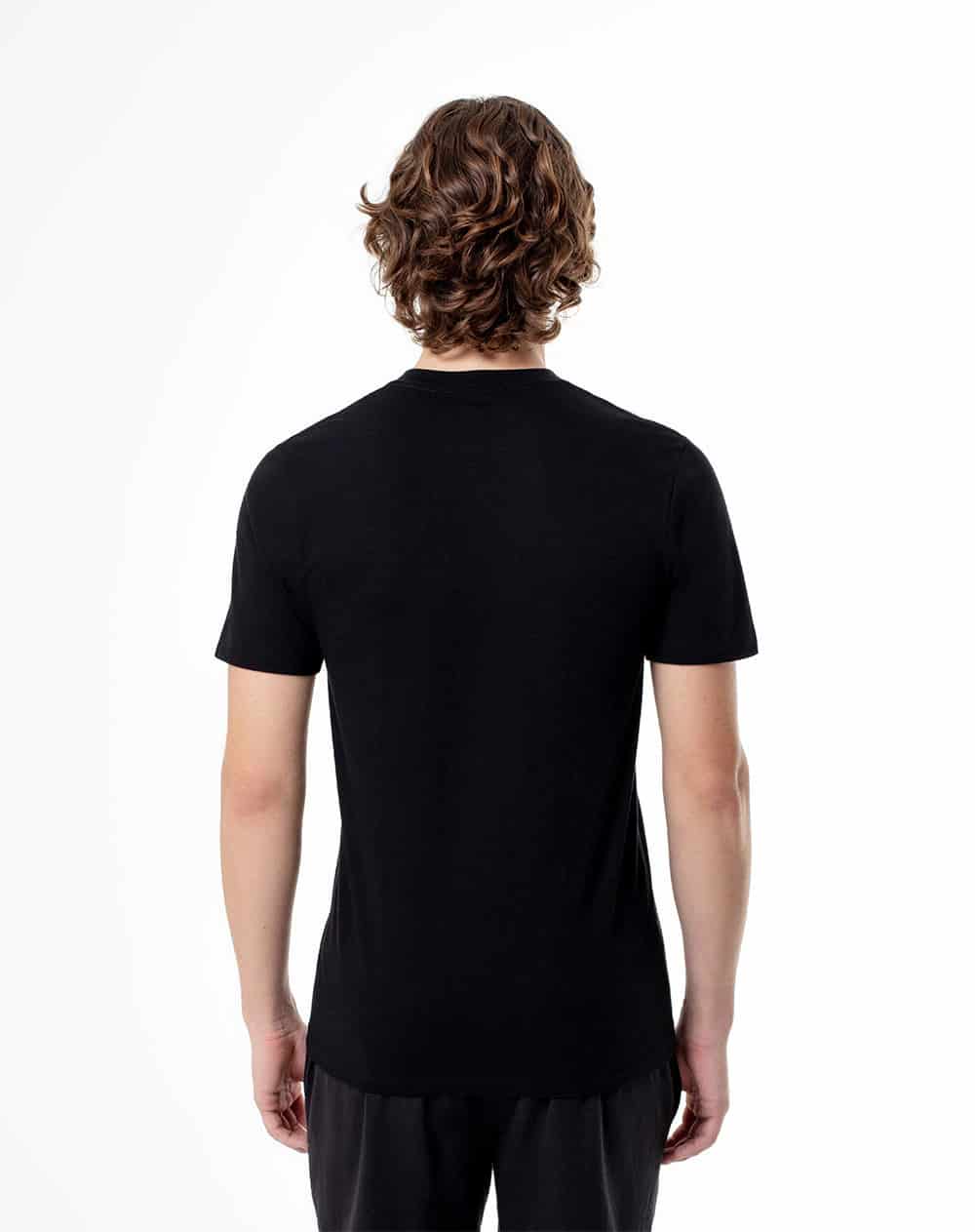 Camiseta relax algodón jersey negra hombre - miniatura 2