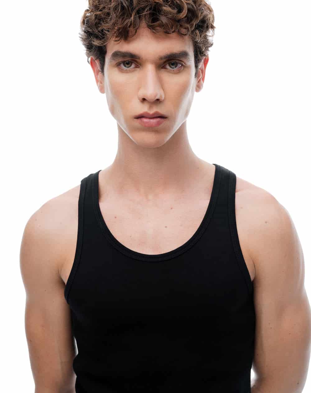 Camisilla slim algodón negro hombre - miniatura 3