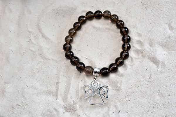 Pulsera Cuarzo Humo dije ángel - miniatura 1