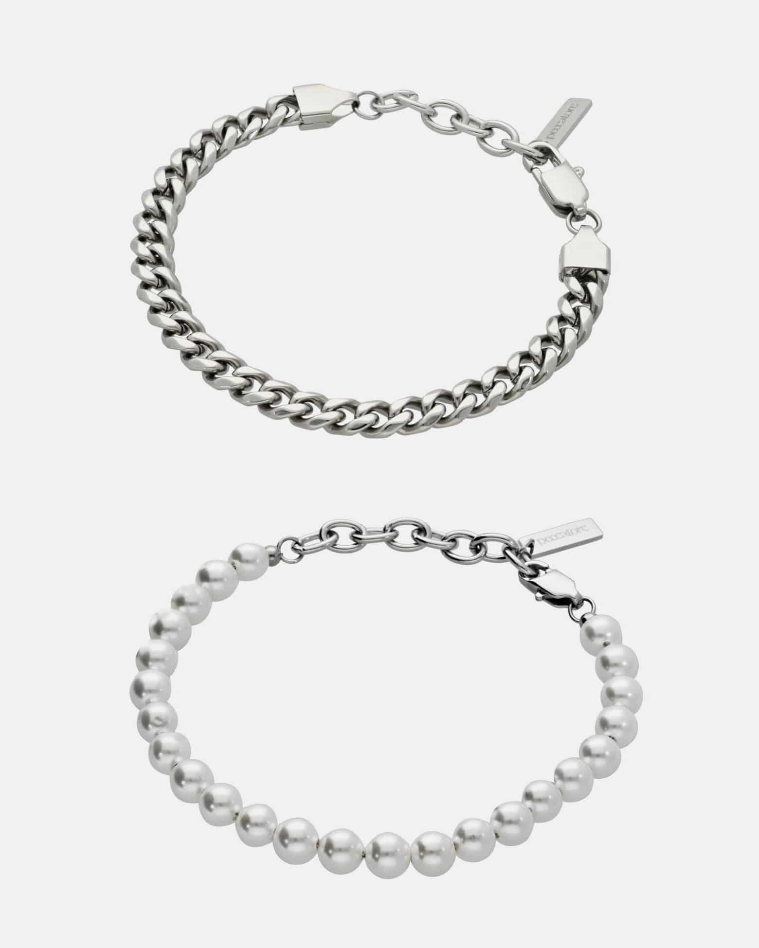 Pack Pulsera Cubana 6 mm + Pulsera Perlas 6 mm - miniatura 1
