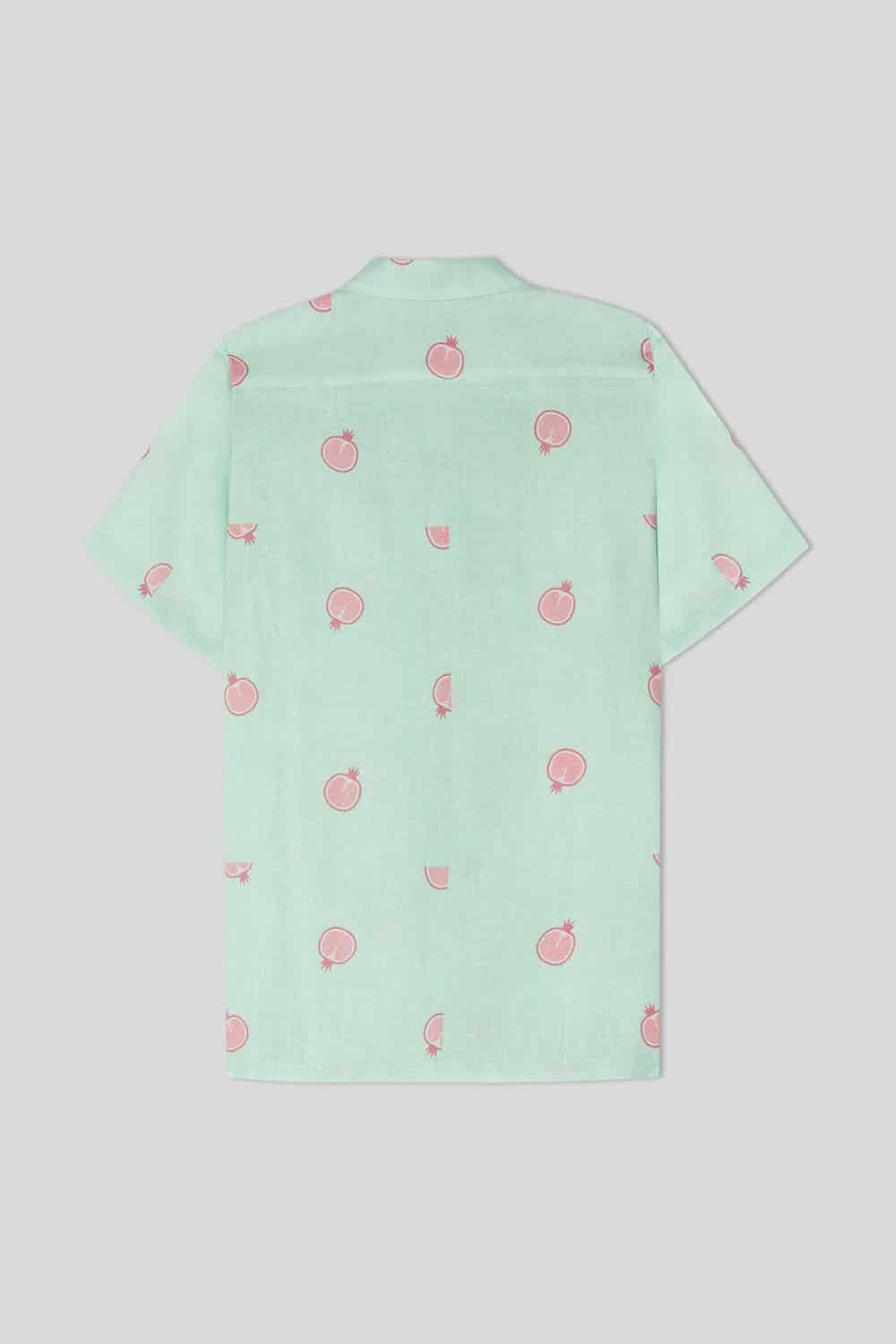 Men's bastión linen shirt turquoise - miniatura 3