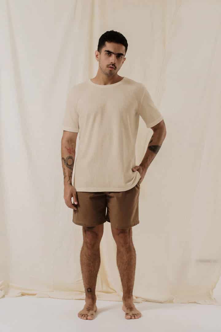 Camiseta texturizada beige - miniatura 2