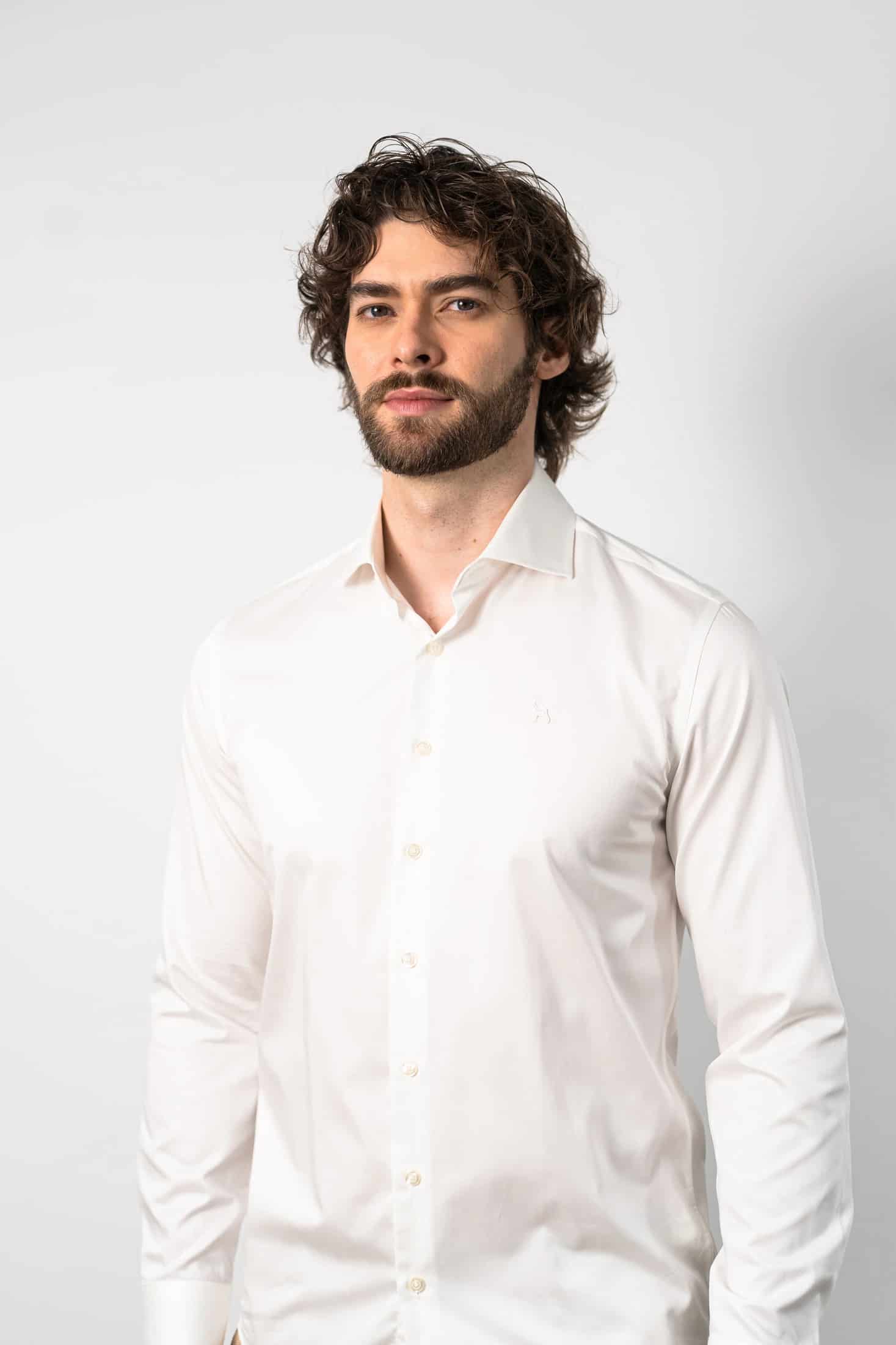 Camisa Manga Larga Blanco/Satín - miniatura 3