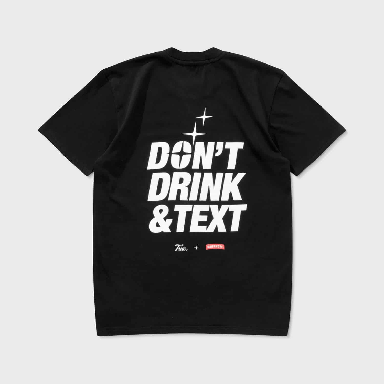 True X Smirnoff Text T-Shirt - Black - miniatura 1