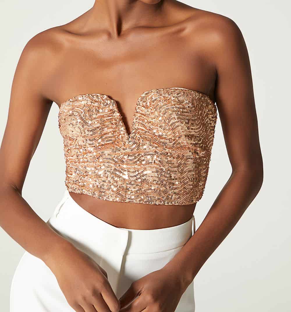 Blusa straple  con escote en v - miniatura 1